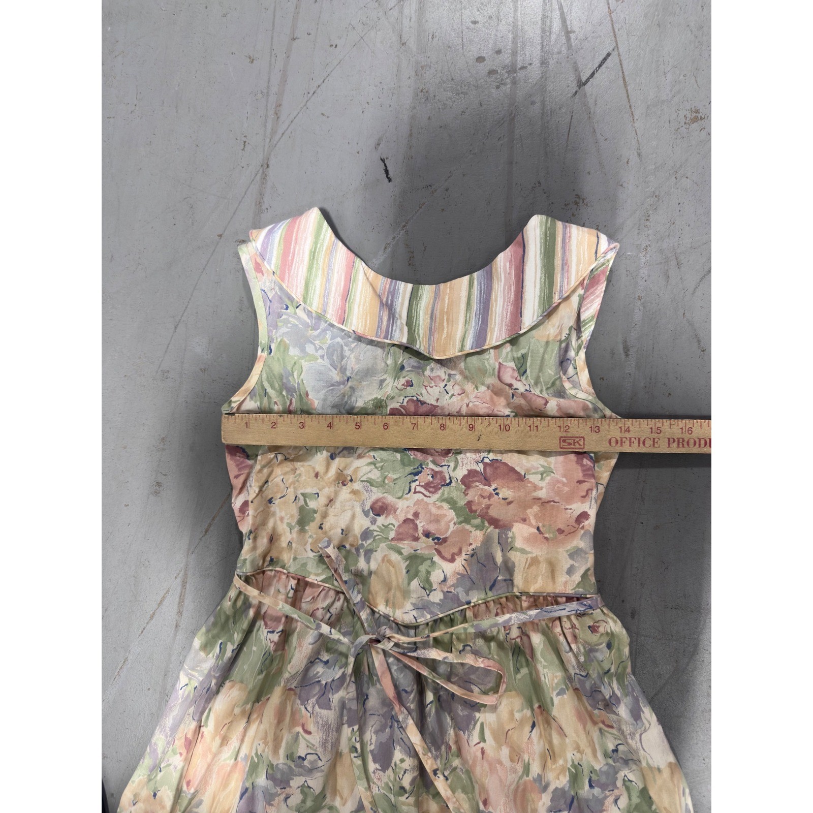Vintage Floral Pastel Watercolor Cottagecore Sleeveless Midi Dress