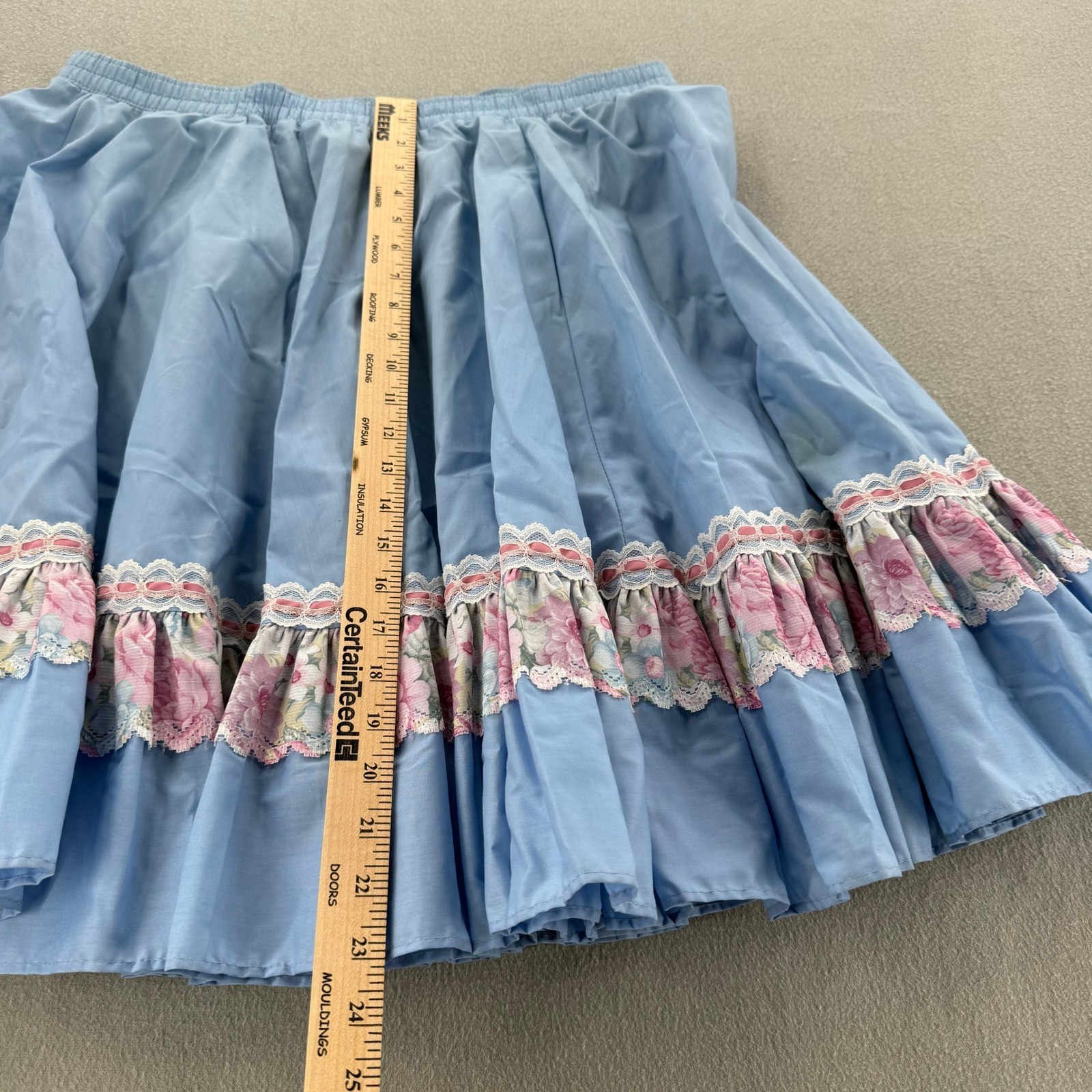 Vintage Square Dance Outfit Western Prairie Full Circle Skirt Ruffle Blouse XL