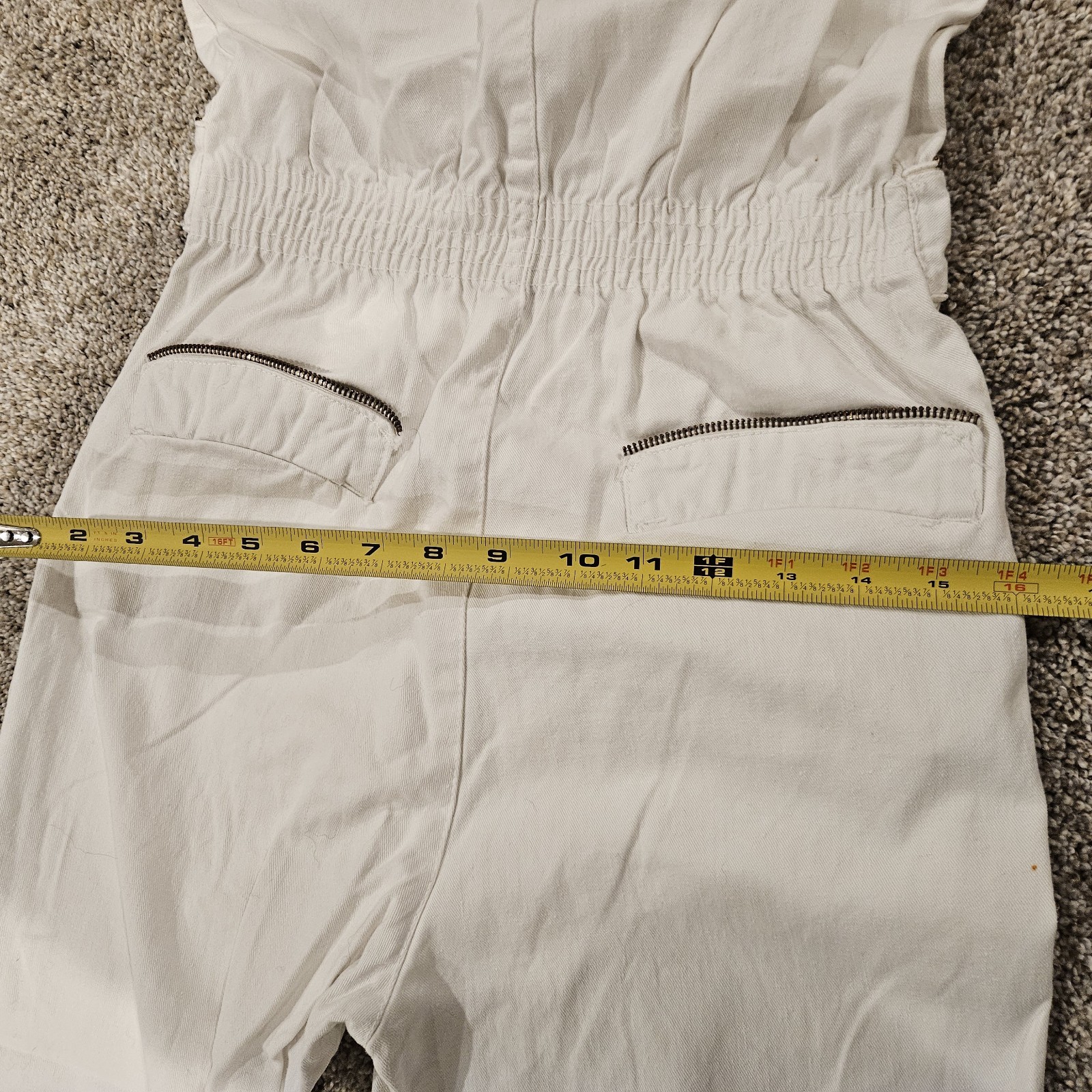 RARE Vintage 1970s Victory 1 Women’s White Denim Jumpsuit Size S/M TALON ZIPPER