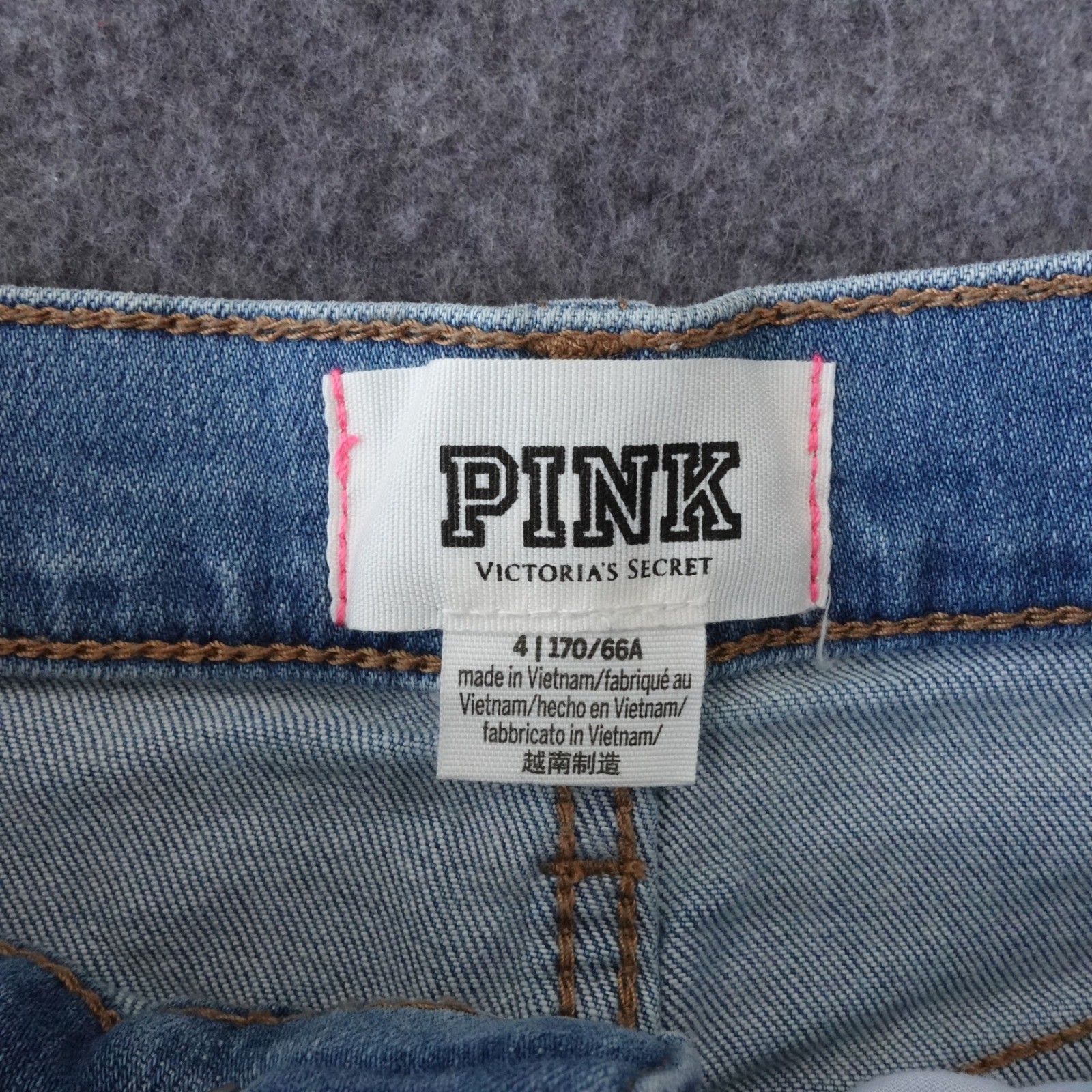 Victorias Secret Pink Denim Jean Shorts Size 4 Y2k Light Wash