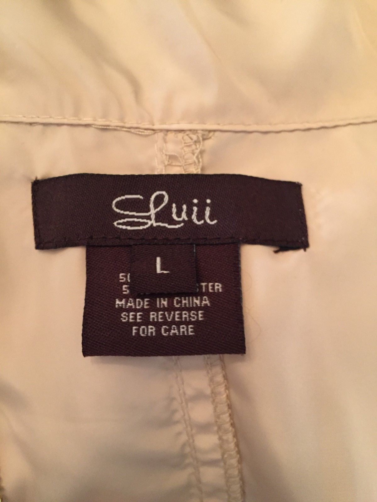 Luii Women’s Jacket Zipper Snap at Sleeve Pockets Gold Buttons Large Wool/poly