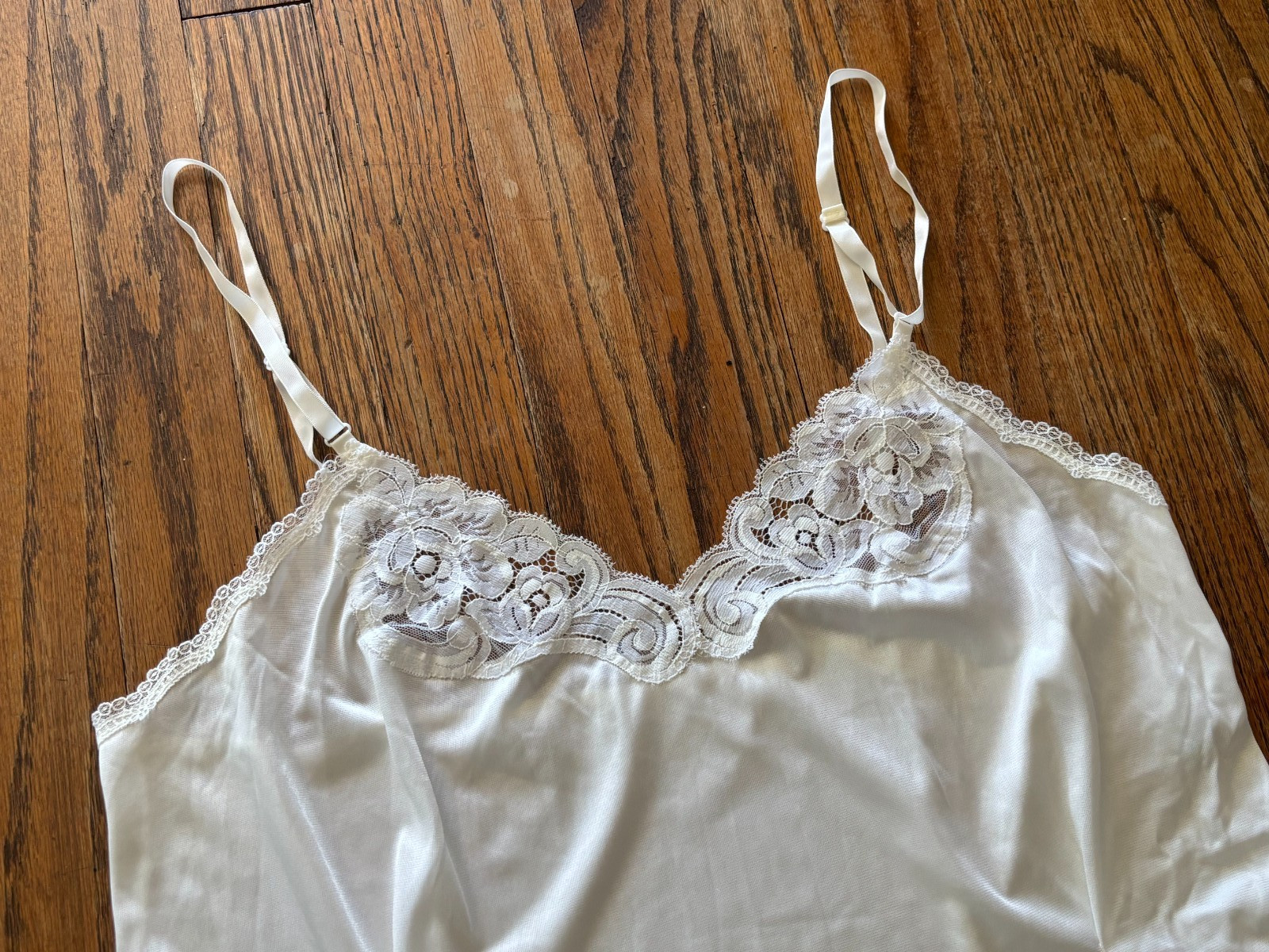 Vintage 60s 70s Vanity Fair Ivory Cream Camisole Nylon Top Made in USA Large 38