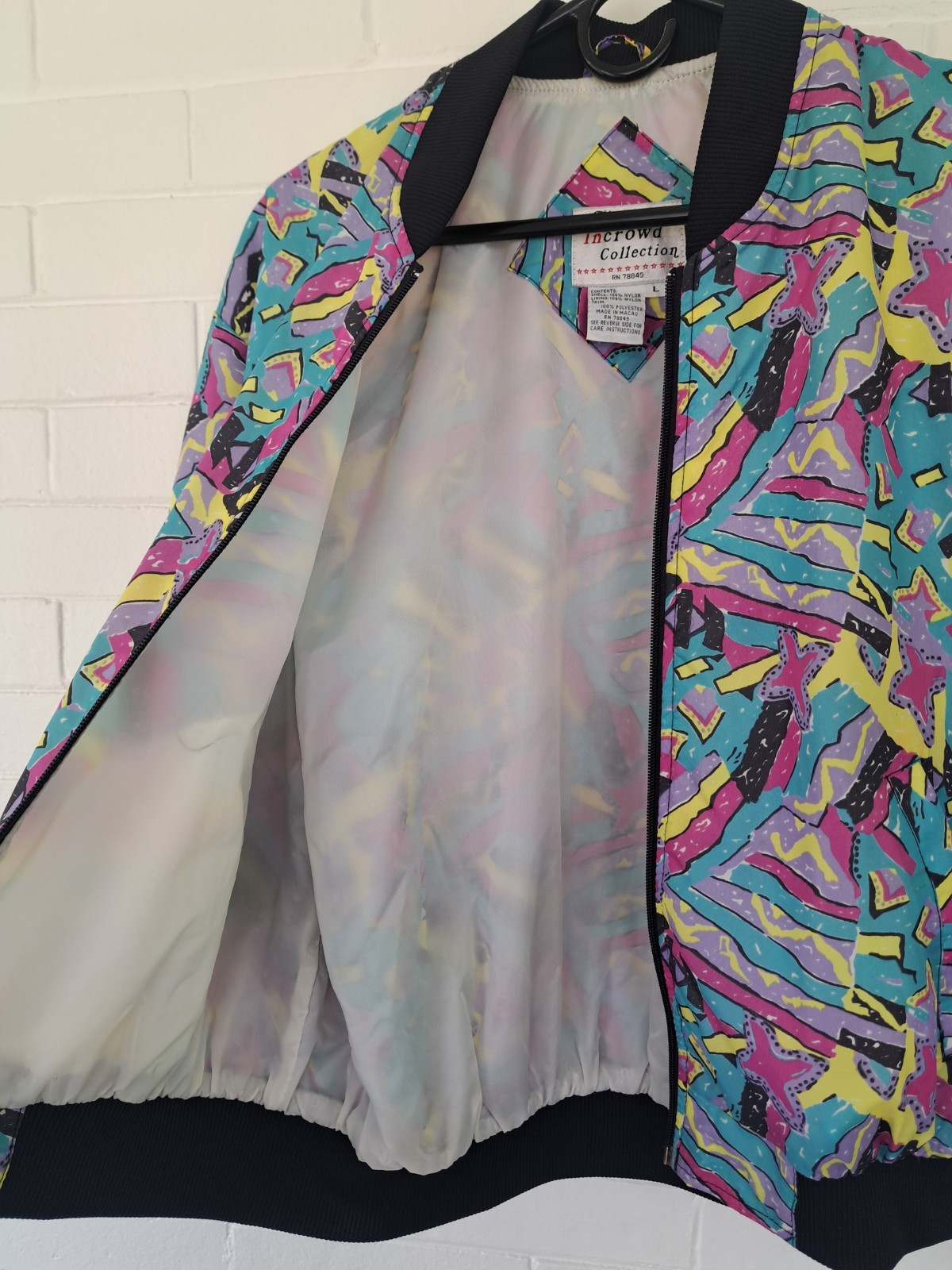 Vintage Windbreaker Bomber 1980s Stranger Things Womens Large Incrowd Collection