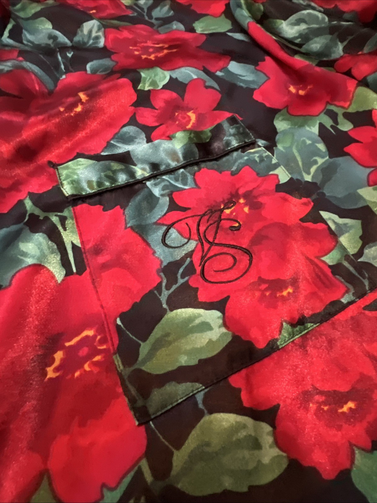 Vtg VICTORIA’S SECRET Gold Label Night Sleep Shirt Chemise Gown Floral XL
