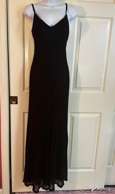 * Vintage 90’s Cache Black Spaghetti Strap Slip Lined Maxi Dress XS