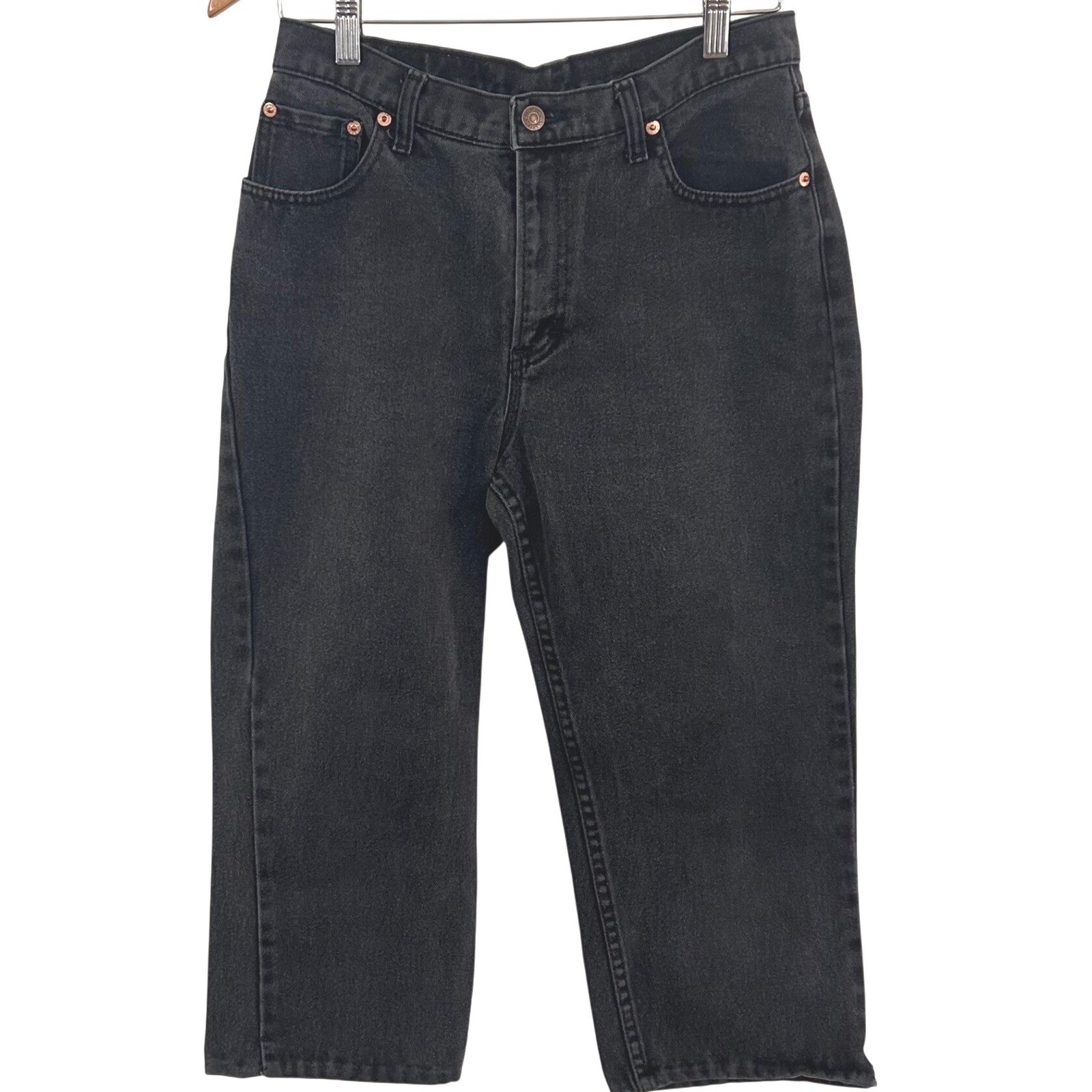 Jordache Vintage High Waisted Straight Leg Jeans Faded Black Size 11/12 *READ