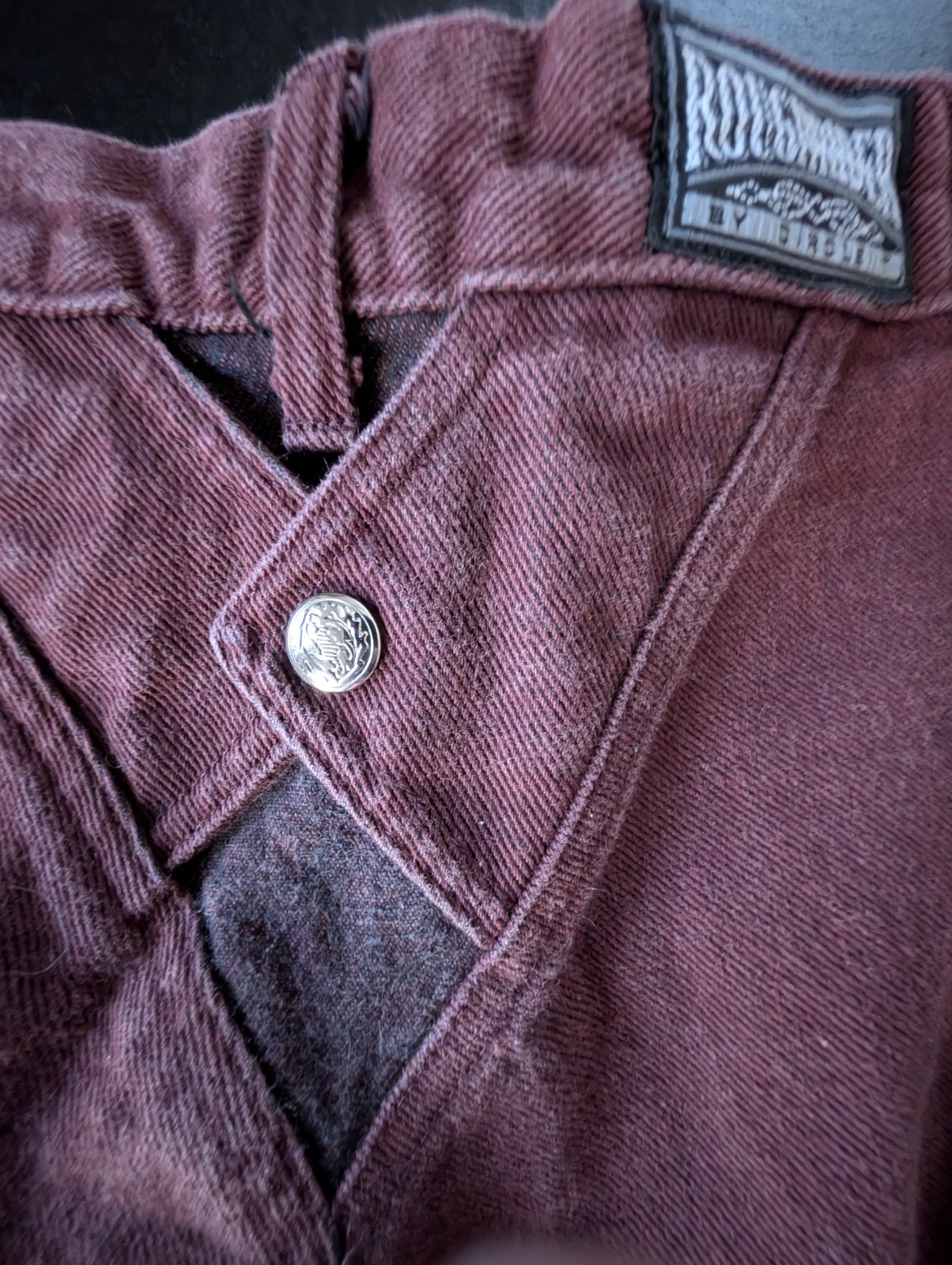 Vintage Roughrider Circle T Maroon Western Bareback Jeans W24 L35 Rare 80’s 90’s