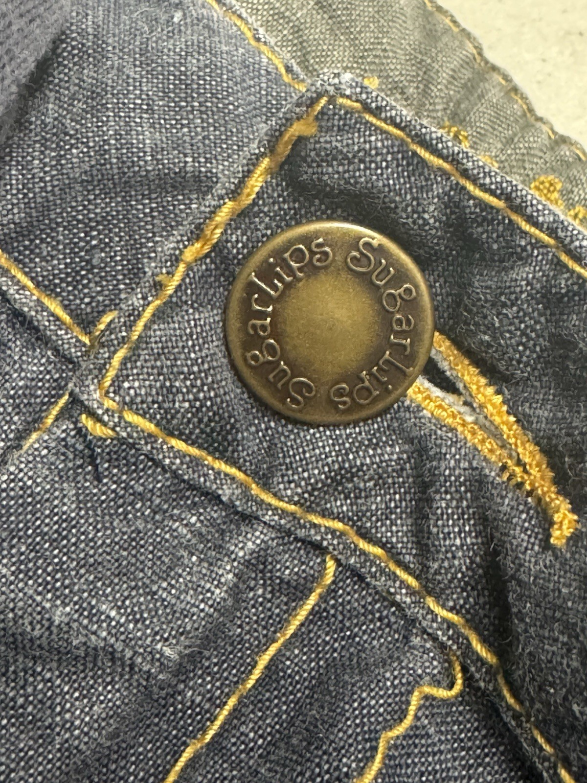VTG Y2K Sugar Lips Women’s Blue S Cargo Drawstring Zipper Straps Parachute Pant