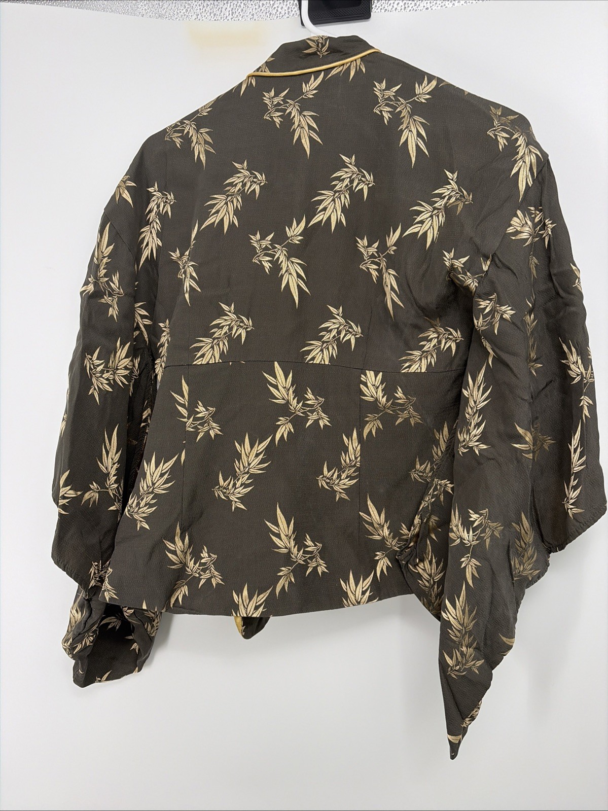 Vintage 80s Sue Wong Gold & Black Asian Inspired Blazer Top Small