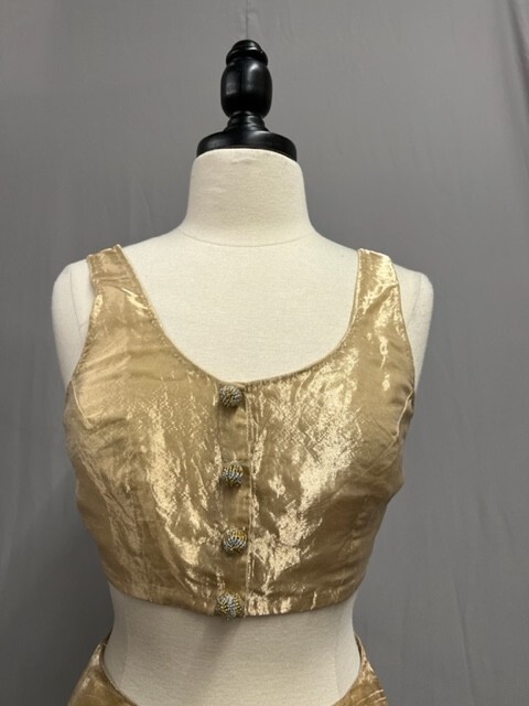 #22-138, 1950s Gold Metallic 3 Pc. Ensemble Made of Middle Eastern Fabric