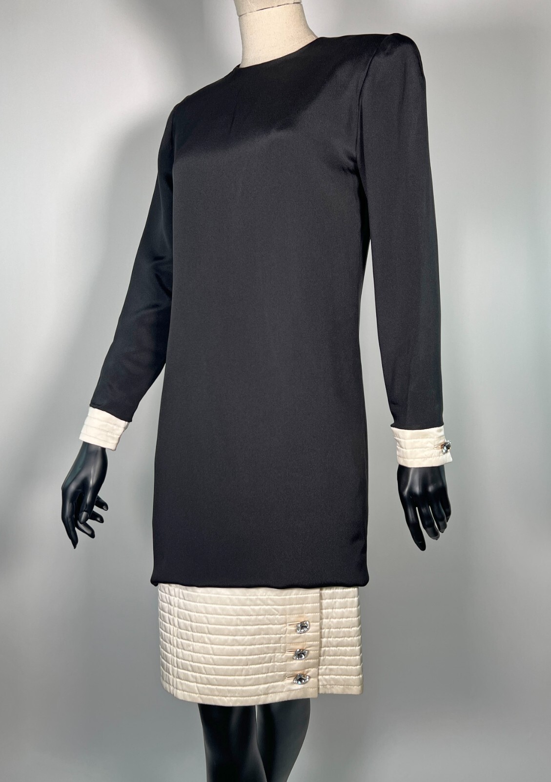Vintage Stanley Platos Black White Shift Dress