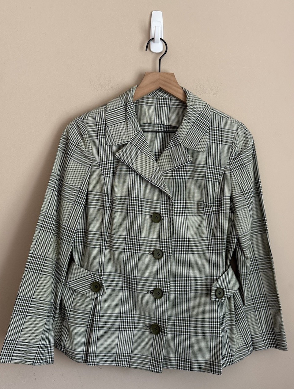 Vintage Handmacher Weathervane Jacket Blazer Plaid Button Womens Size Medium