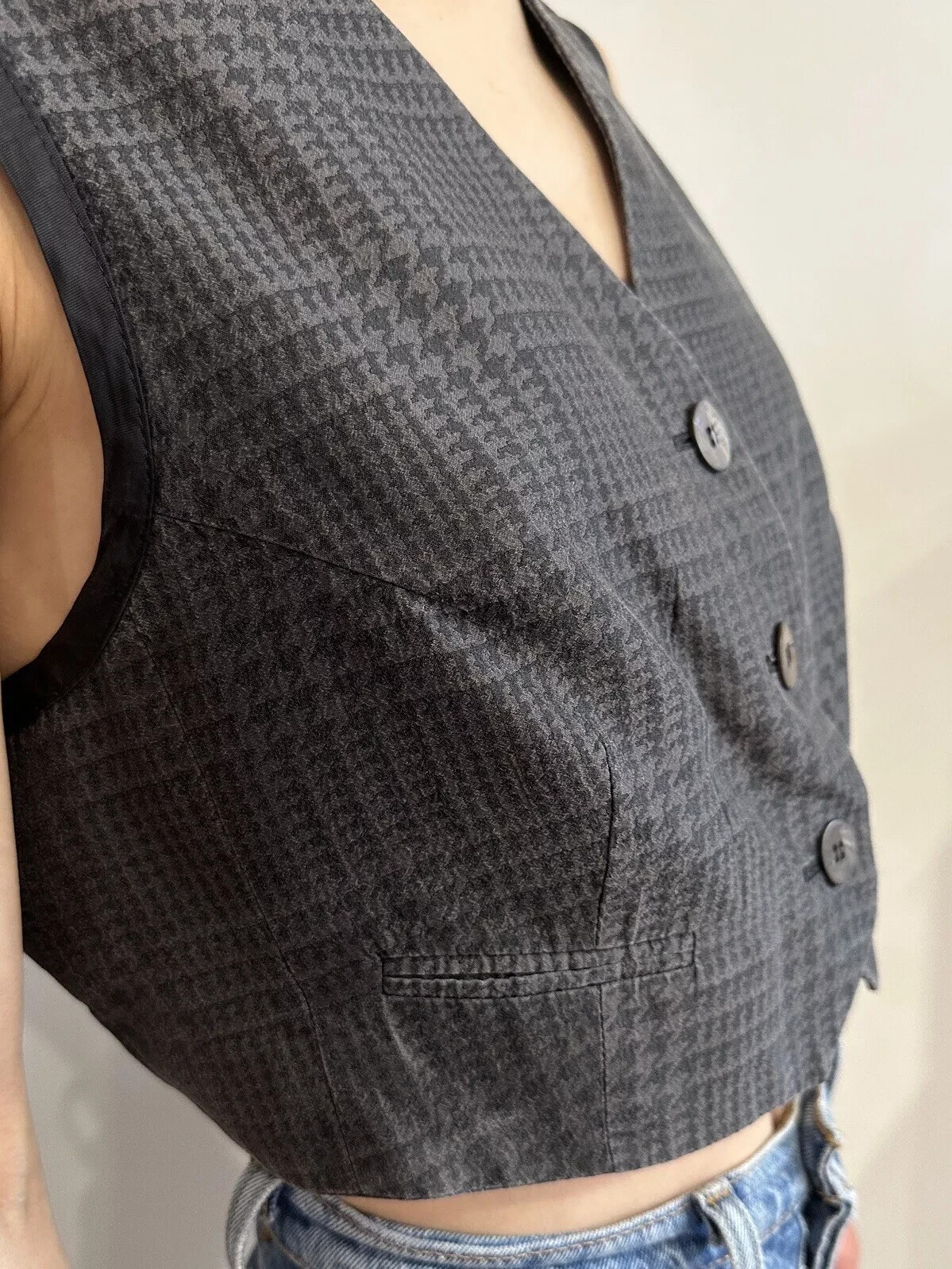 DDP Vintage DRIES VAN NOTEN Womens Silk Cropped Vest Top Rare Size 40