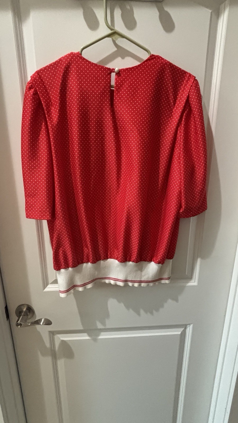 Vintage 80s/90s Leni Leni Red & White Polka Dot Puff Sleeve Blouse