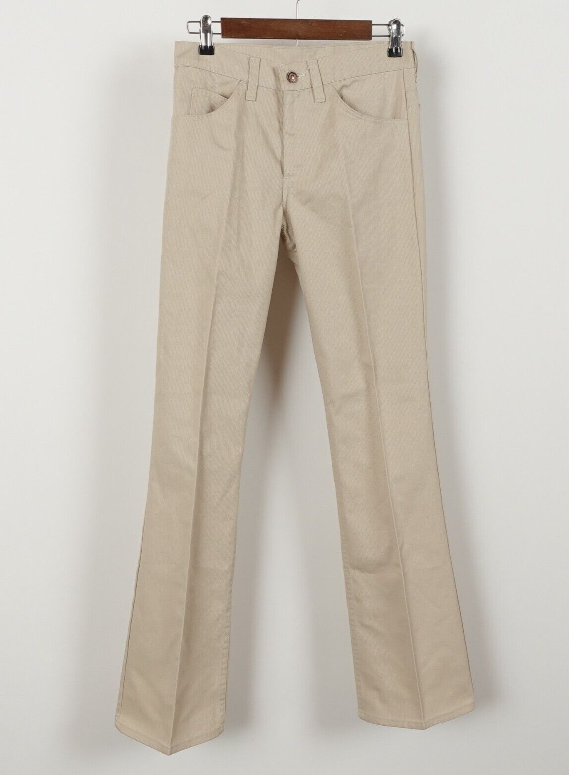 Vintage 70s Levi’s Women’s Sta-Prest Flared Pants Size 29×34 Ribbed Talon Zip