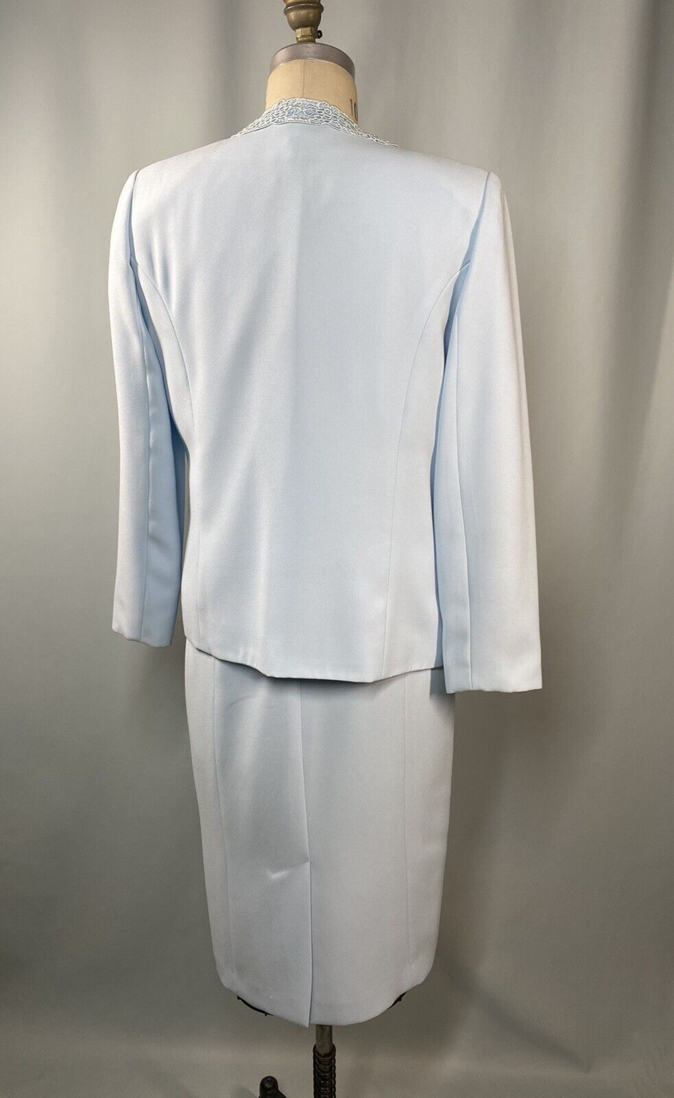 Vintage two piece Jacket & Dress SIZE 8 blue sheath HENRY LEE 60s 70s 80s 90s