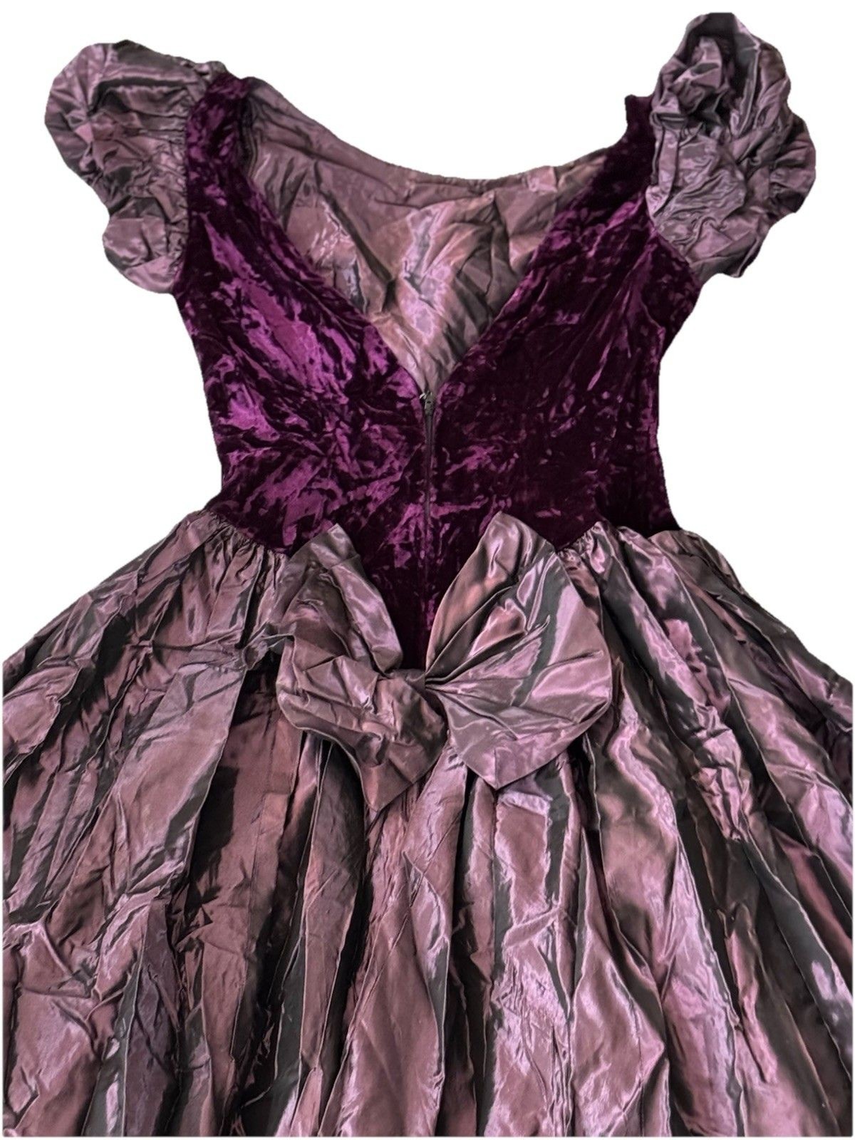 Vintage 80s 90s Lori Ann Deep Purple Gown – Dramatic Back Bow
