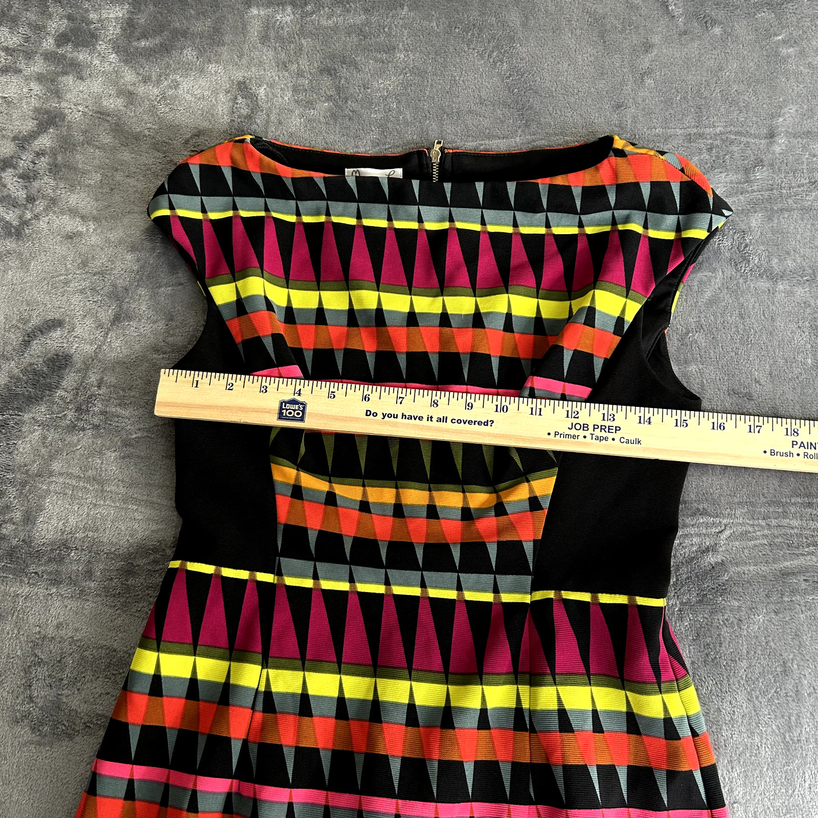 Maggy L Womens Dress Sz 6 Sheath Multi Colored Artsy Art to Wear Geometric Londo