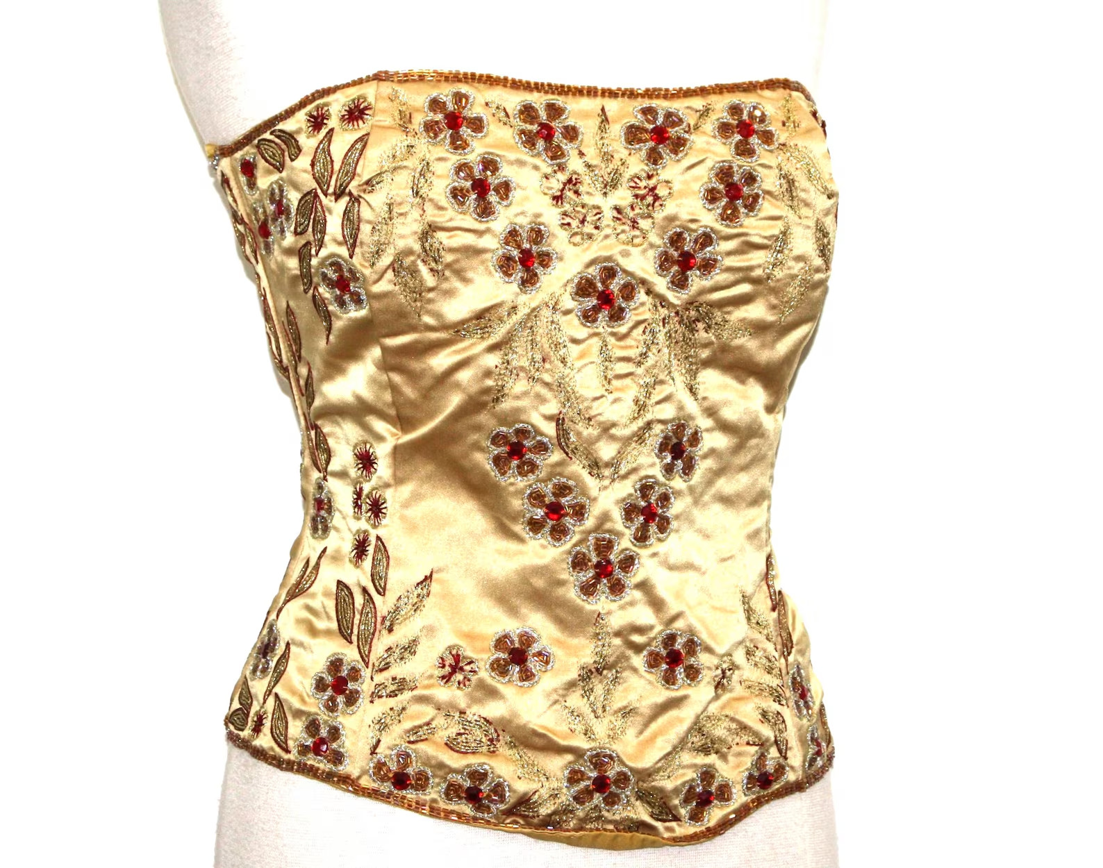 JASDEE Vintage Bustier Corset HandWork Gotta ThreadEmbroidery & Bead Style F3154