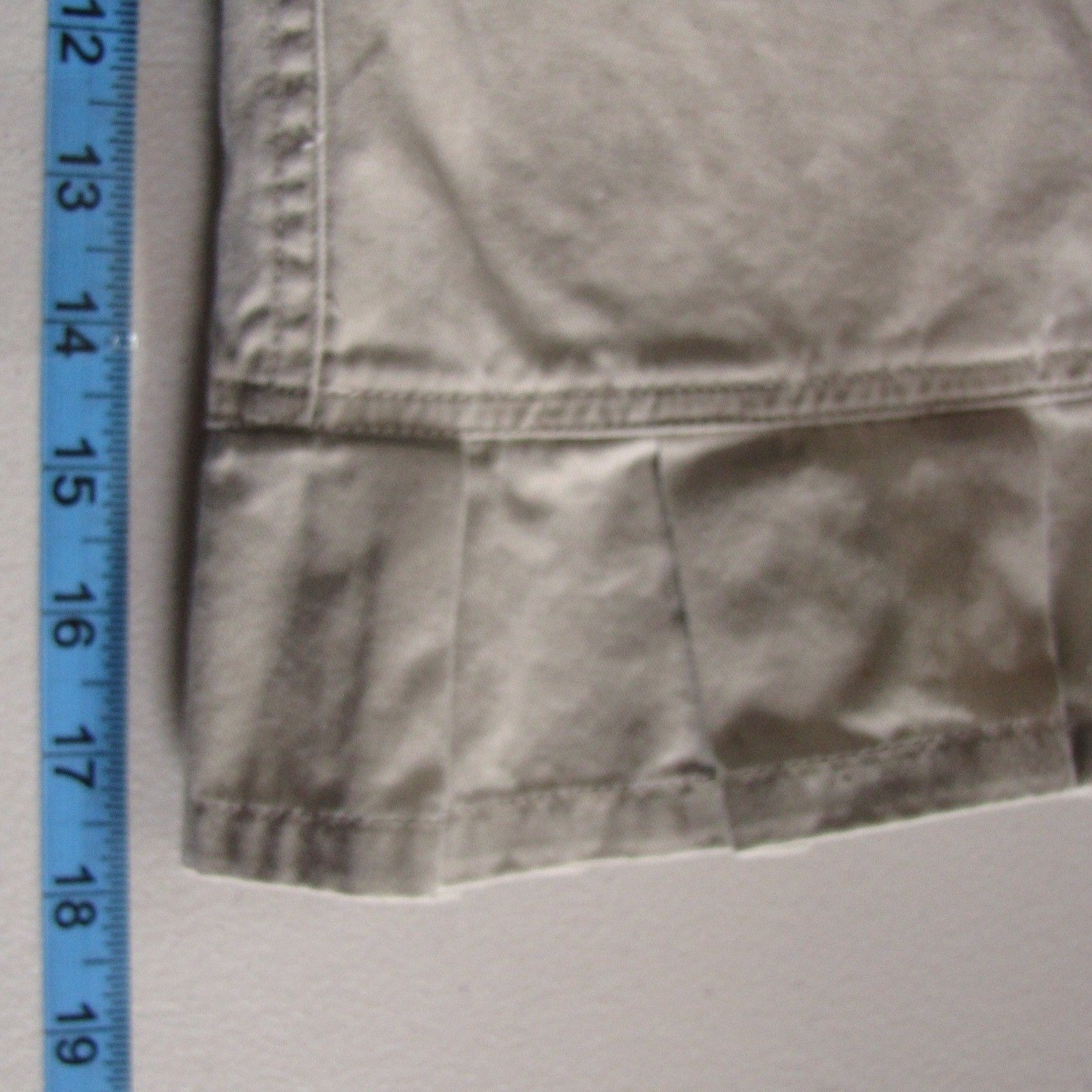 Y2K Style Ruffle Chino Mini Skirt 14 Khaki Academia Indie Sleaze Casual