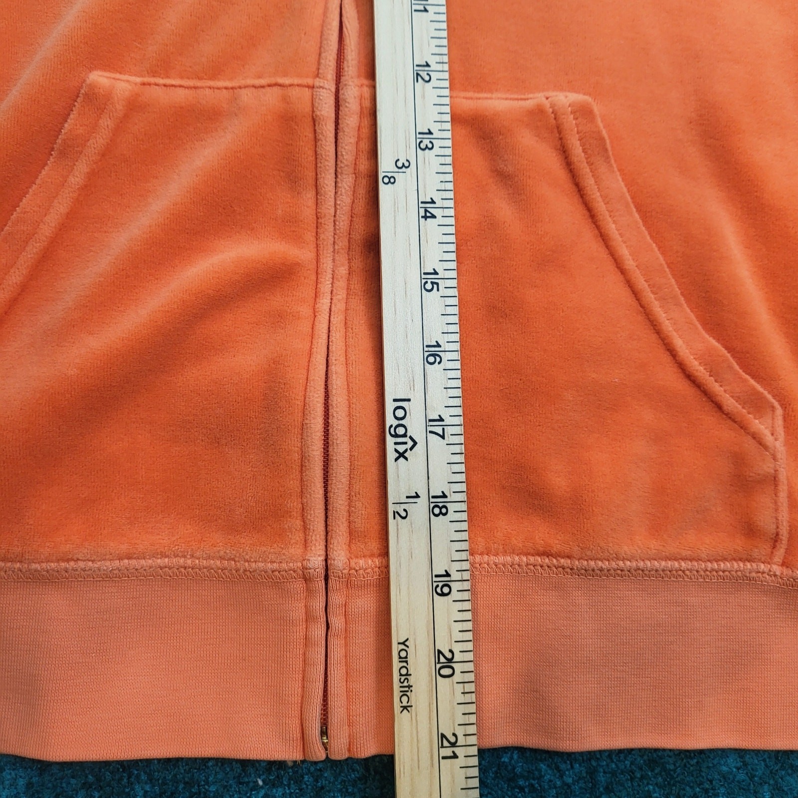 Vintage Juicy Couture Women’s Tracksuit Jacket Terry Cloth Orange Y2K Sz Medium