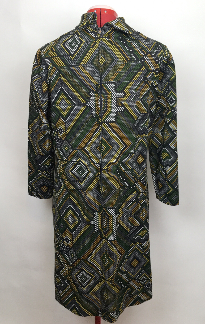 J. Harlan Vintage 60s 70s Woman’s Dress ILGWU Made Hippie Polyester Dots Design