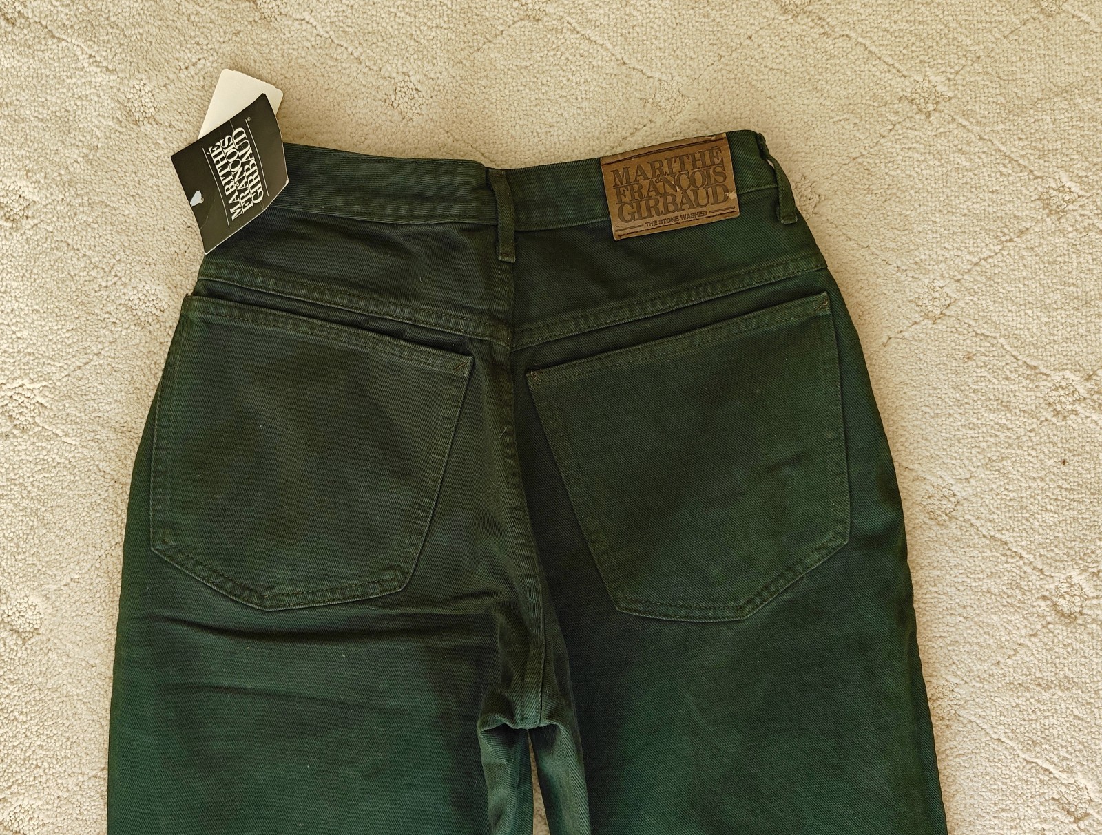 NEW TAGS MARITHE FRANCOIS GIRBAUD PINE GREEN VTG 1990s 7/8 Skinny Cowboy Jeans