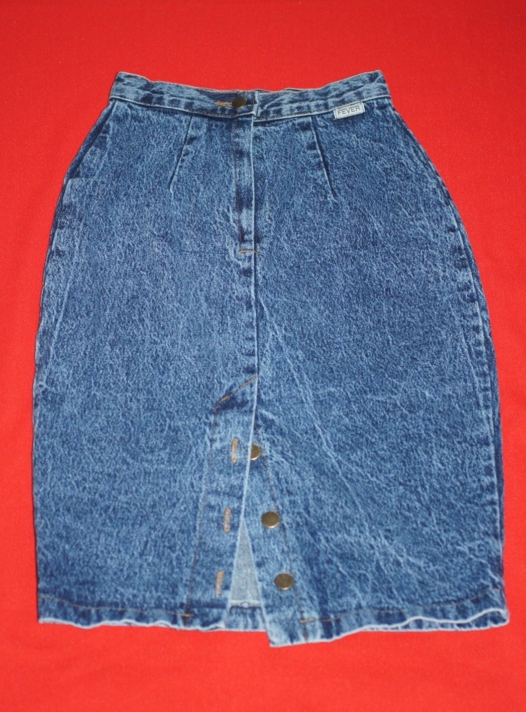 Vintage 1980’s Women’s Fever Blue Denim Skirt Size 5