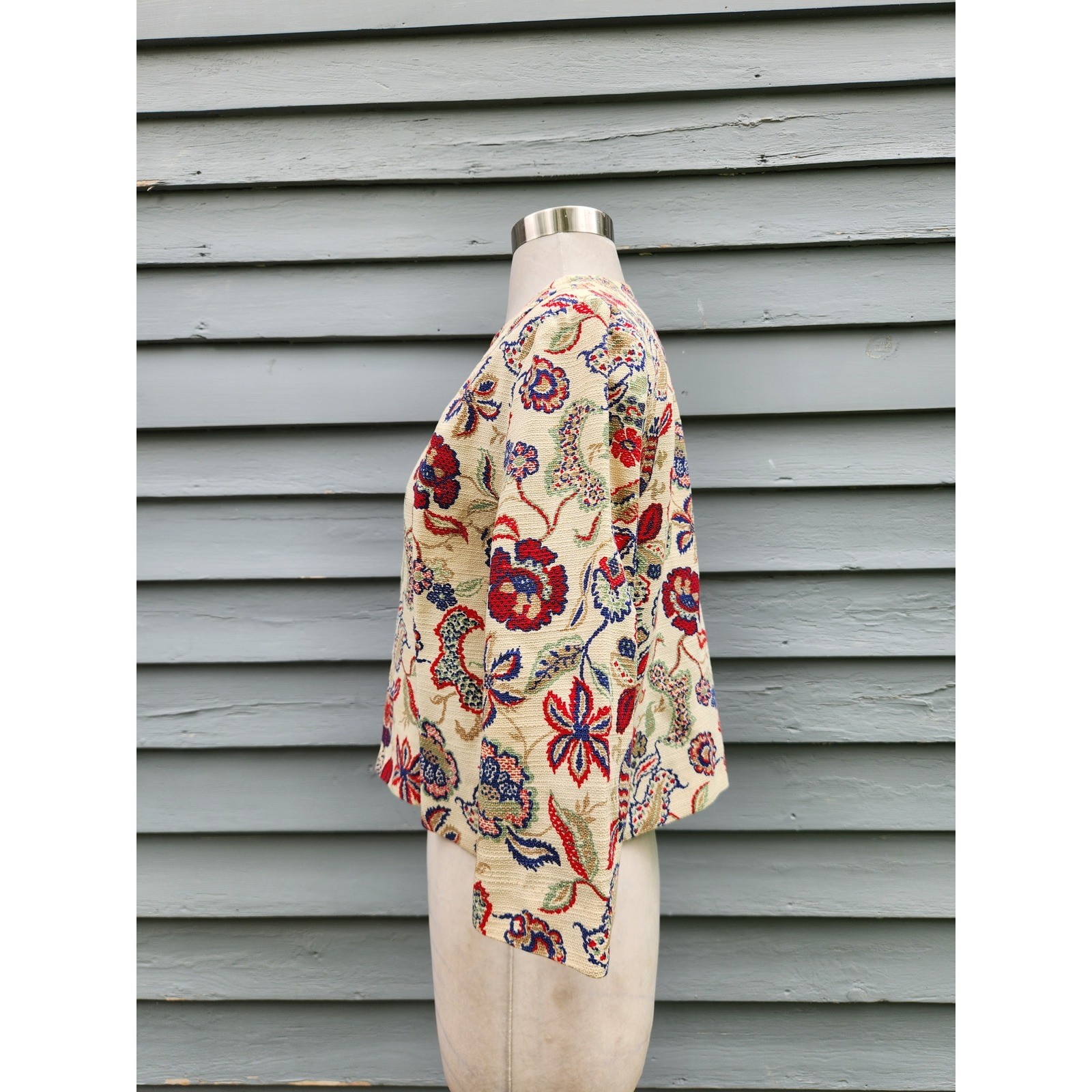 Vintage 60s Adelaar’s Aristocrat Jacket Cream Floral Paisley Tapestry 12