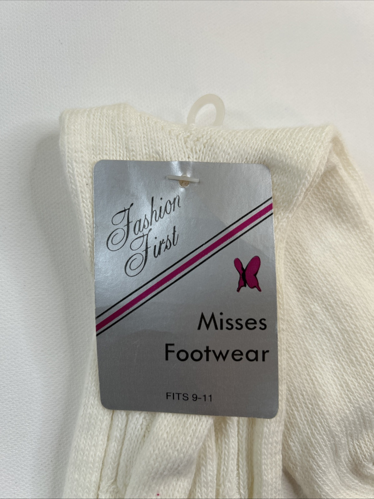 VTG Socks Hosiery 80’s Cable Knit NOS 9-11 19″ USA Stocking School Girl Misses