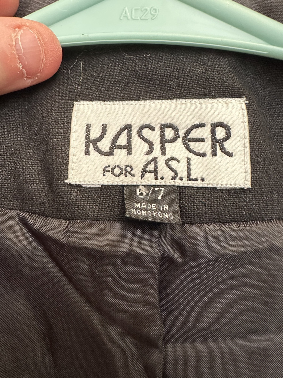 Vintage Kasper for A.S.L. 100%Silk Striped Teal & Black Dress with Matching Coat