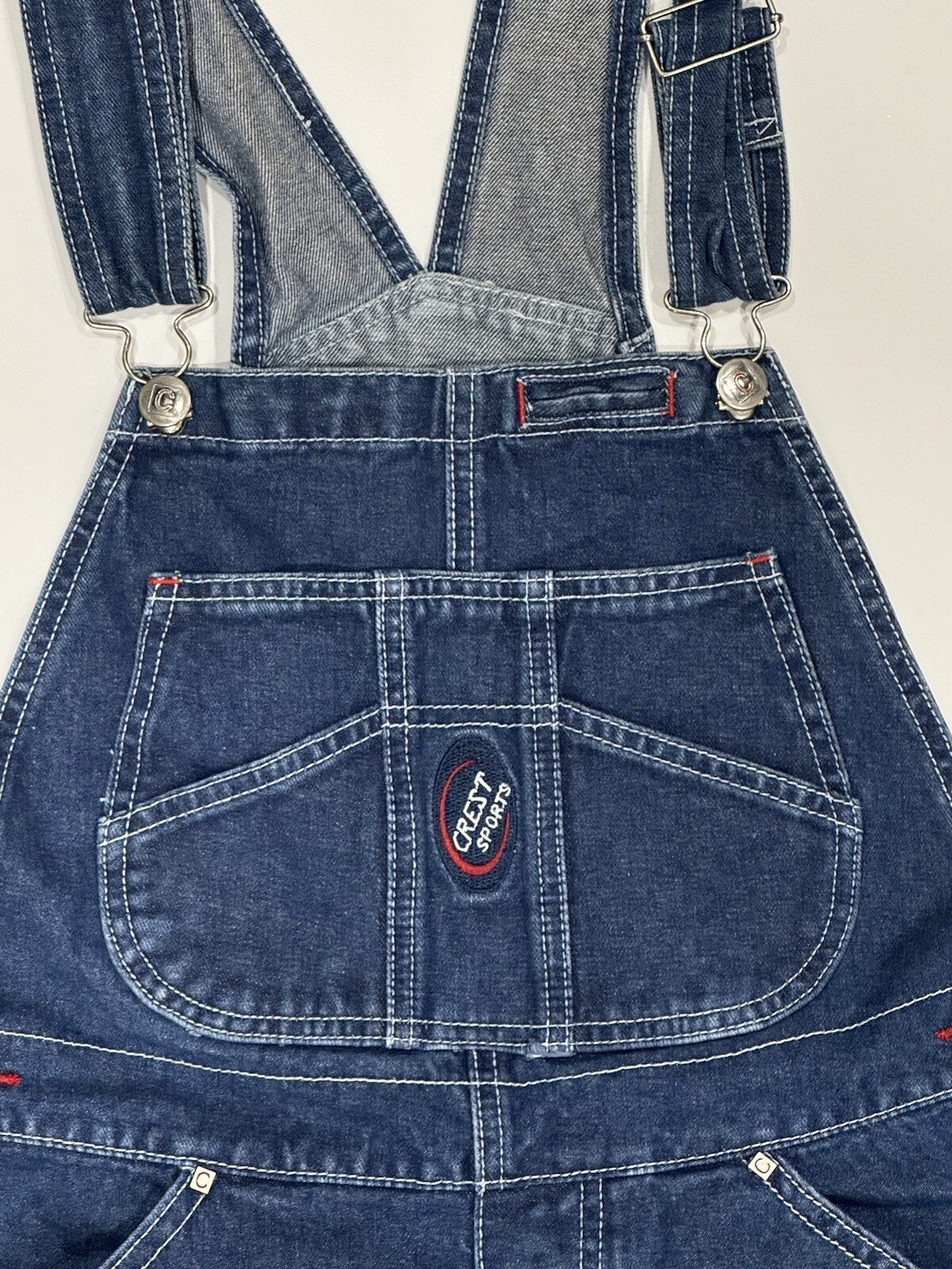 Vintage Crest Jeans Brand Women’s Overalls 1990s Farm Denim Size Large L