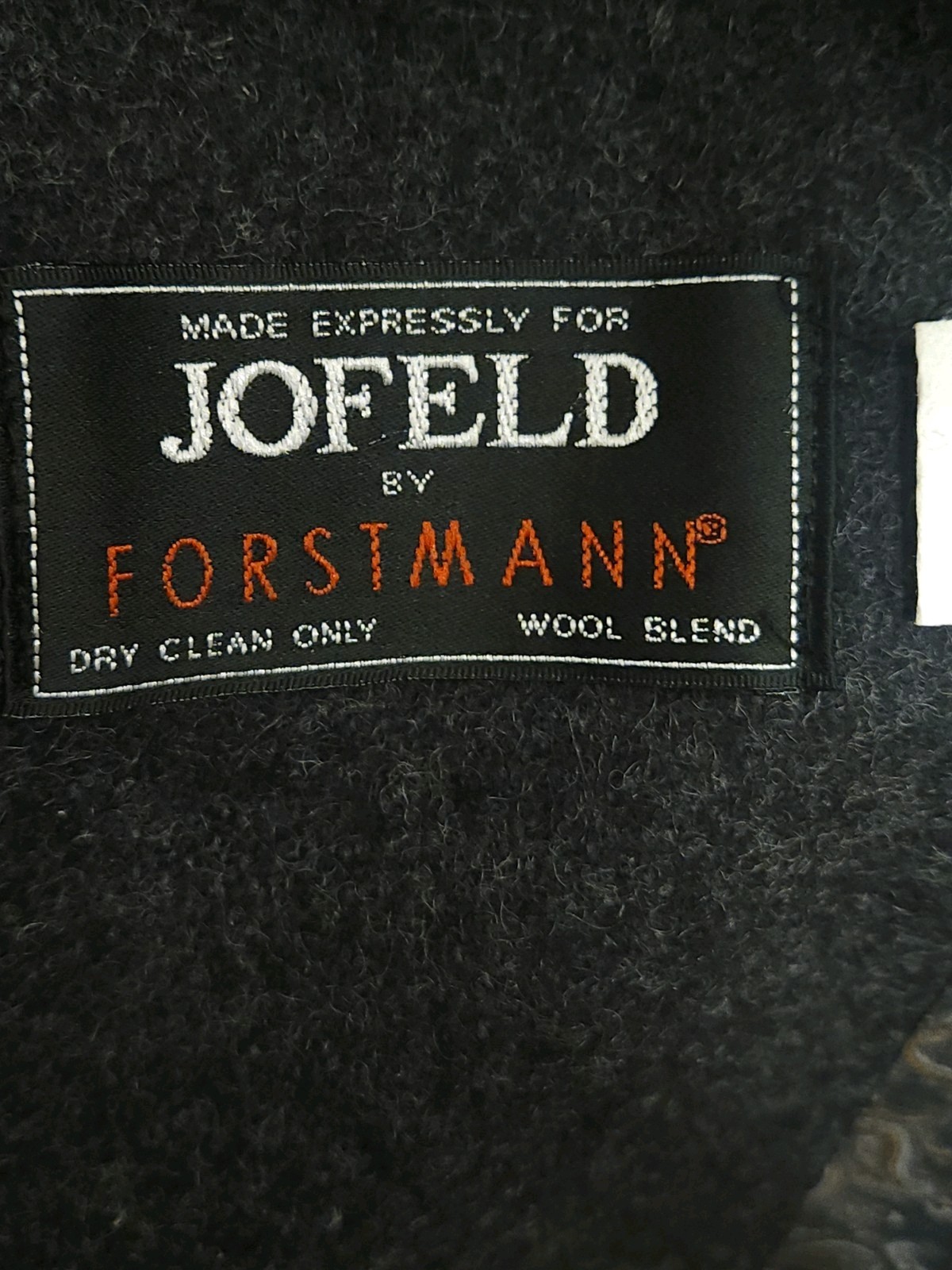 Vtg 80s Jofeld by Forstmann Coat Womens PL Wool Charcoal Blk Paisley Scarf
