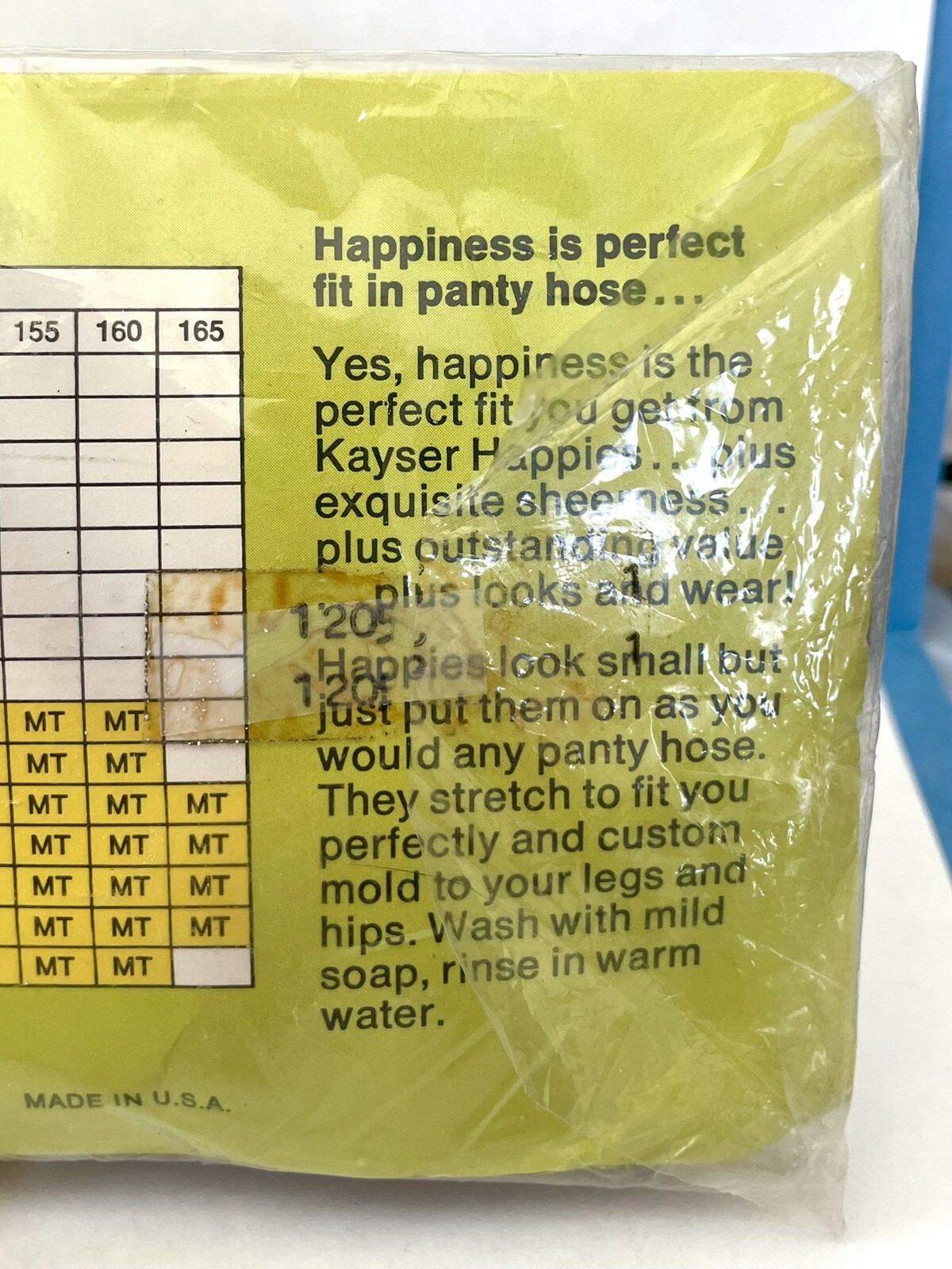 Vintage Happies Pantyhose Size M/T, K-160 FUDGE Sheer, Kayser Hosiery 1960s