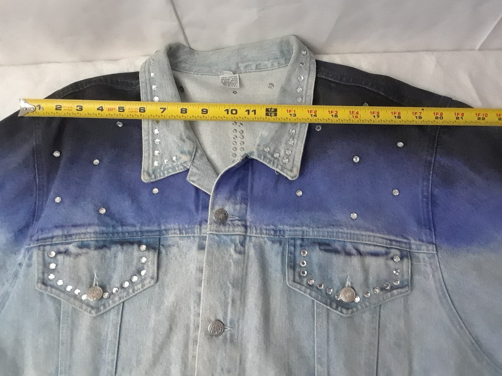 Vintage Denim Jacket Size Large JUST BRASS INC. Freeport NYC Large U.S.A. Made