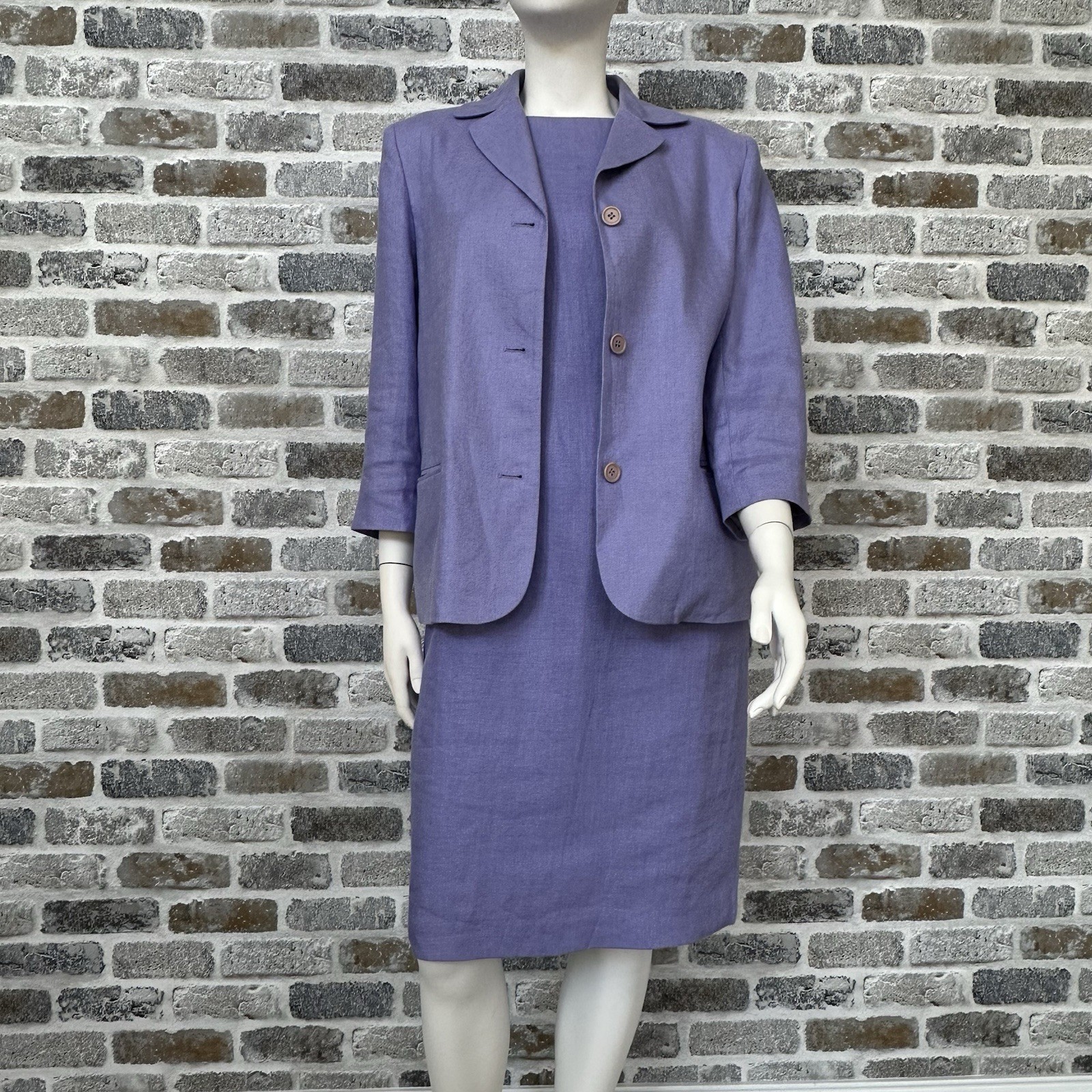 Talbots Women’s Lilac Purple Shift Dress with Jacket , Irish Linen. Size 10.