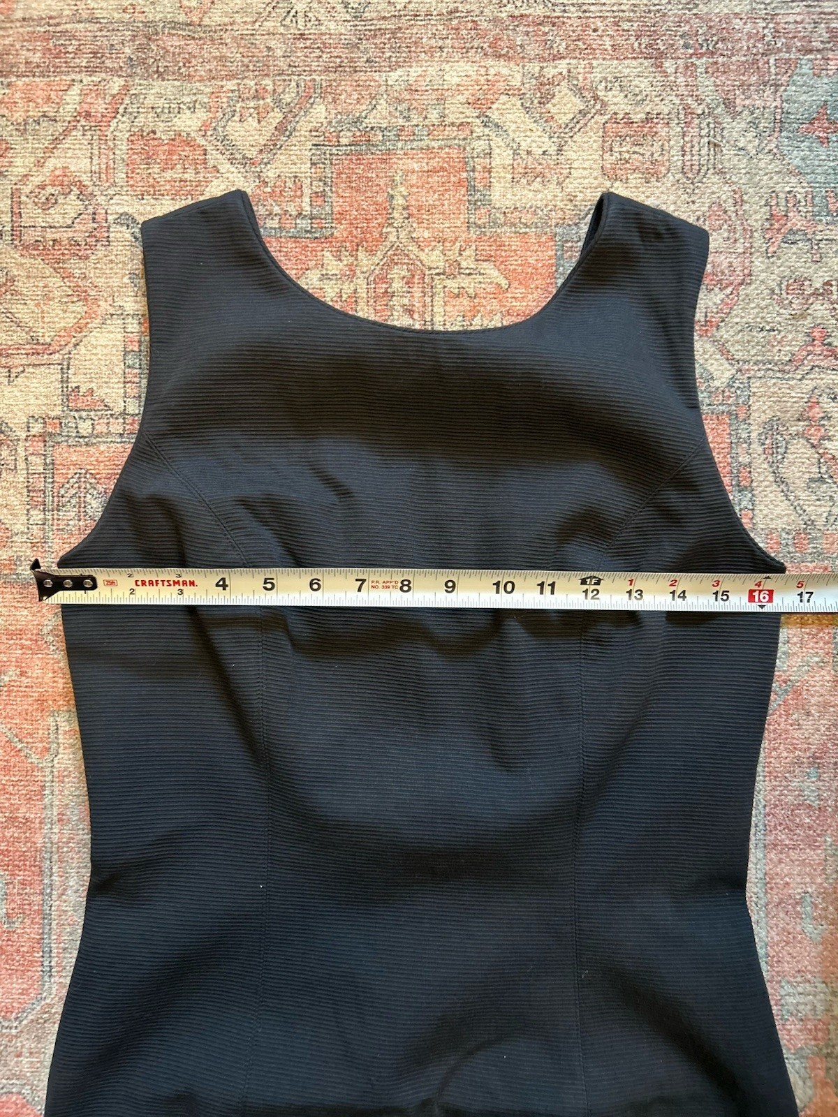 Vintage Barboglio Cristina Jan Dress Black Plunge Back Ribbed 8