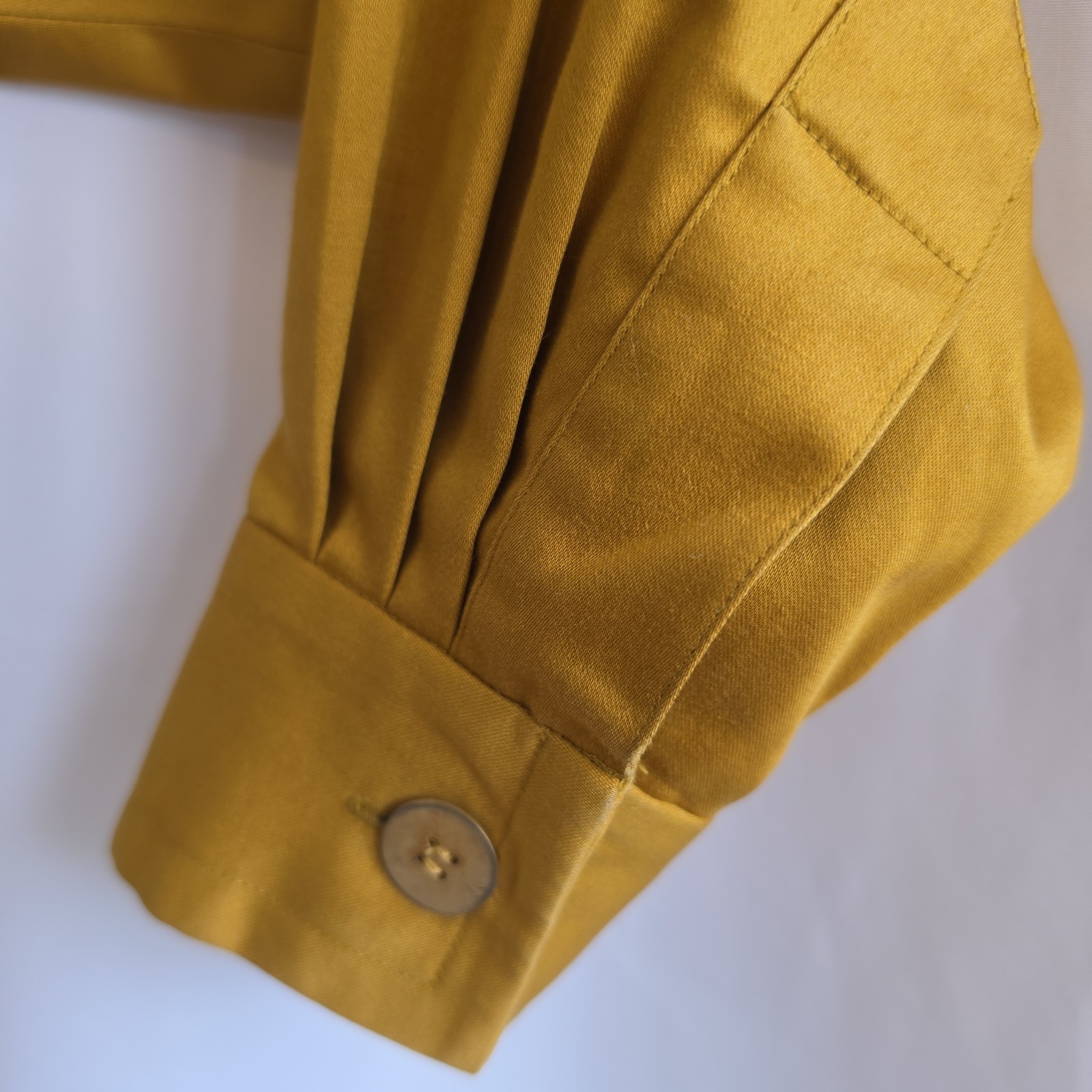 Vintage Bill Blass Mustard Yellow Popover Shirt Dress Oversized Utility Lined 10