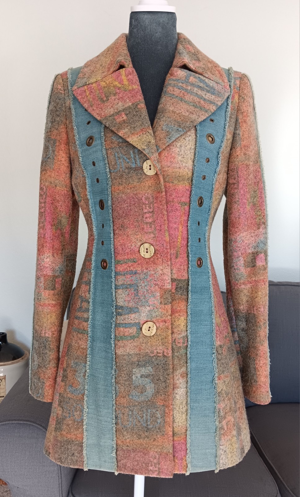 RARE VTG Streetwear Wool Jacket 80s 90s Aste Bellandi Music Avant-Garde