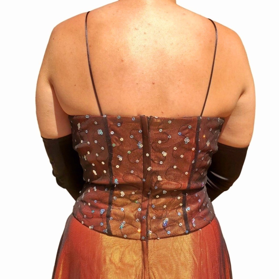 Vintage Fashion 1001 Nights Lace Corset Evening Dress 90s Y2K Size 5/6