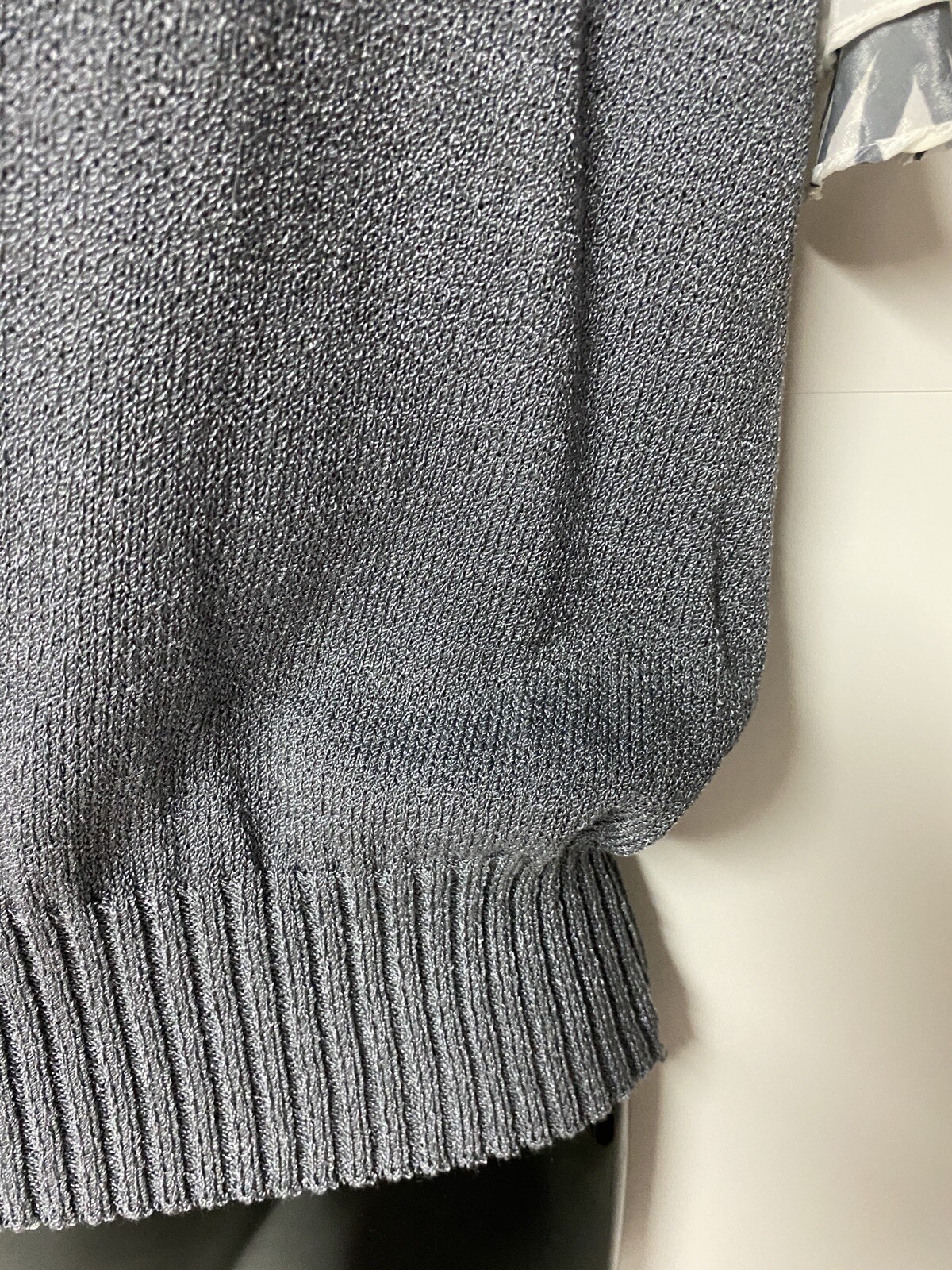 Anthony Sicari Double Ruffle Collar Vintage 80’s Gray Womens Sweater Size 10 USA