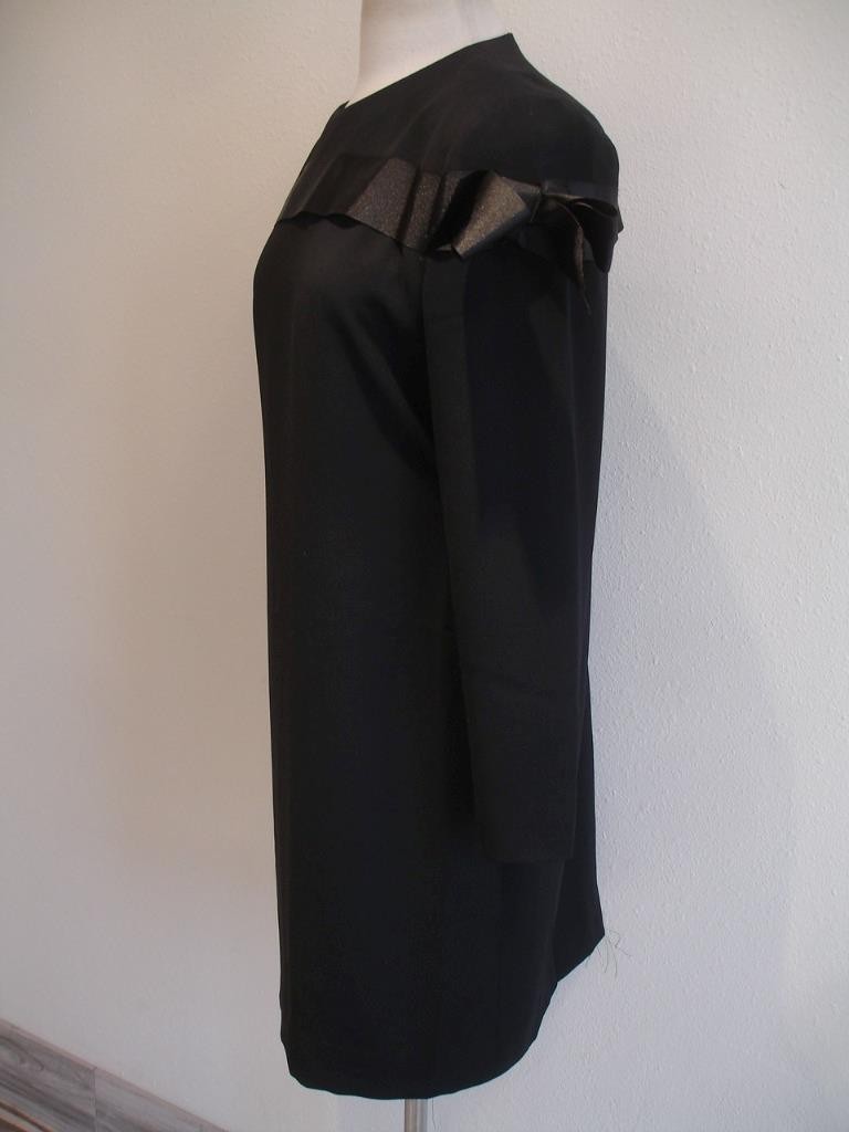 Women’s 14 Vtg 1980’s William Pearson Black Formal Dress Satin Bow Long Sleeve