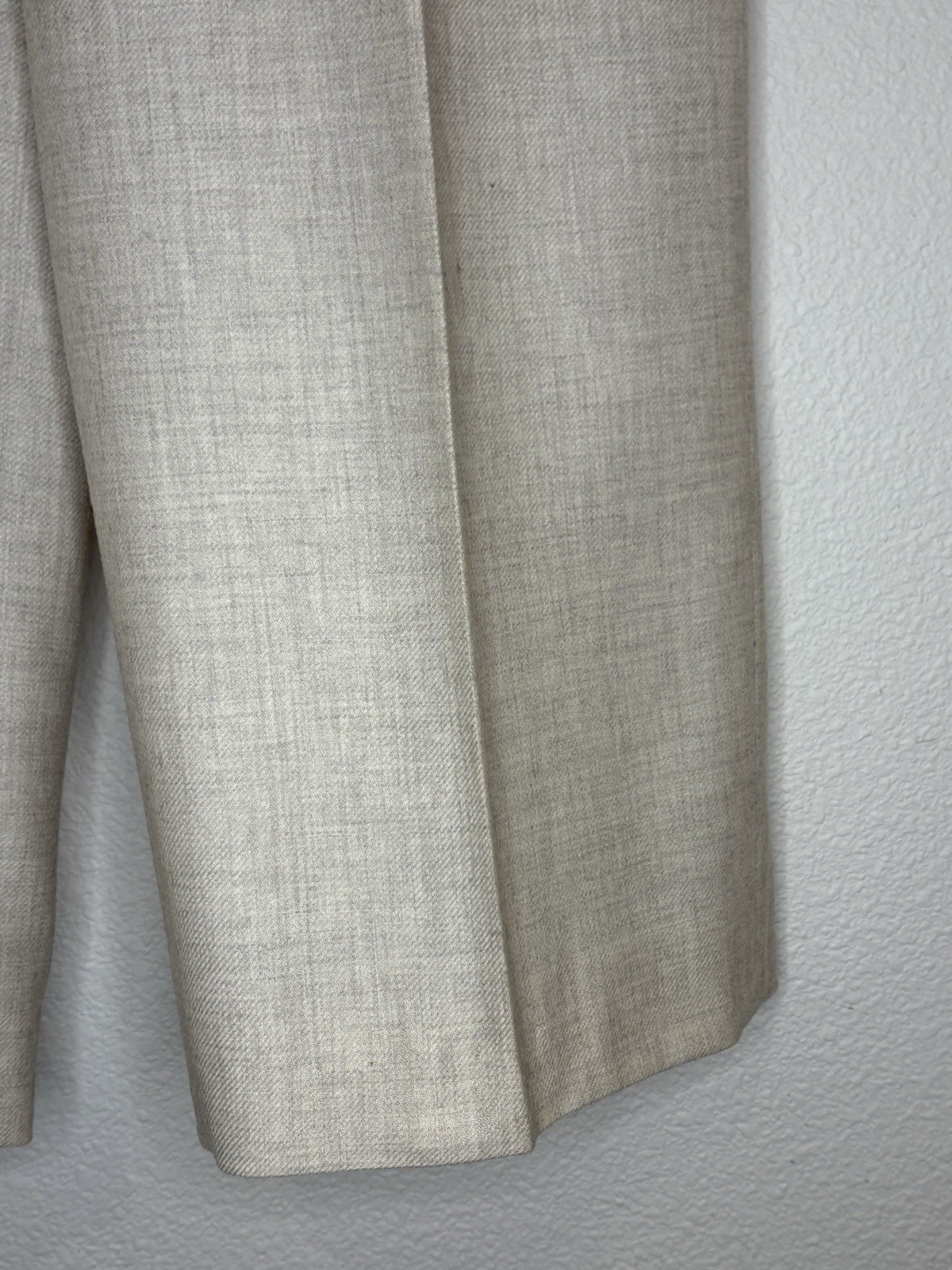 Vtg MONDI Germany 100% Virgin Wool Pleated Slacks US 2 34 Oatmeal High Rise