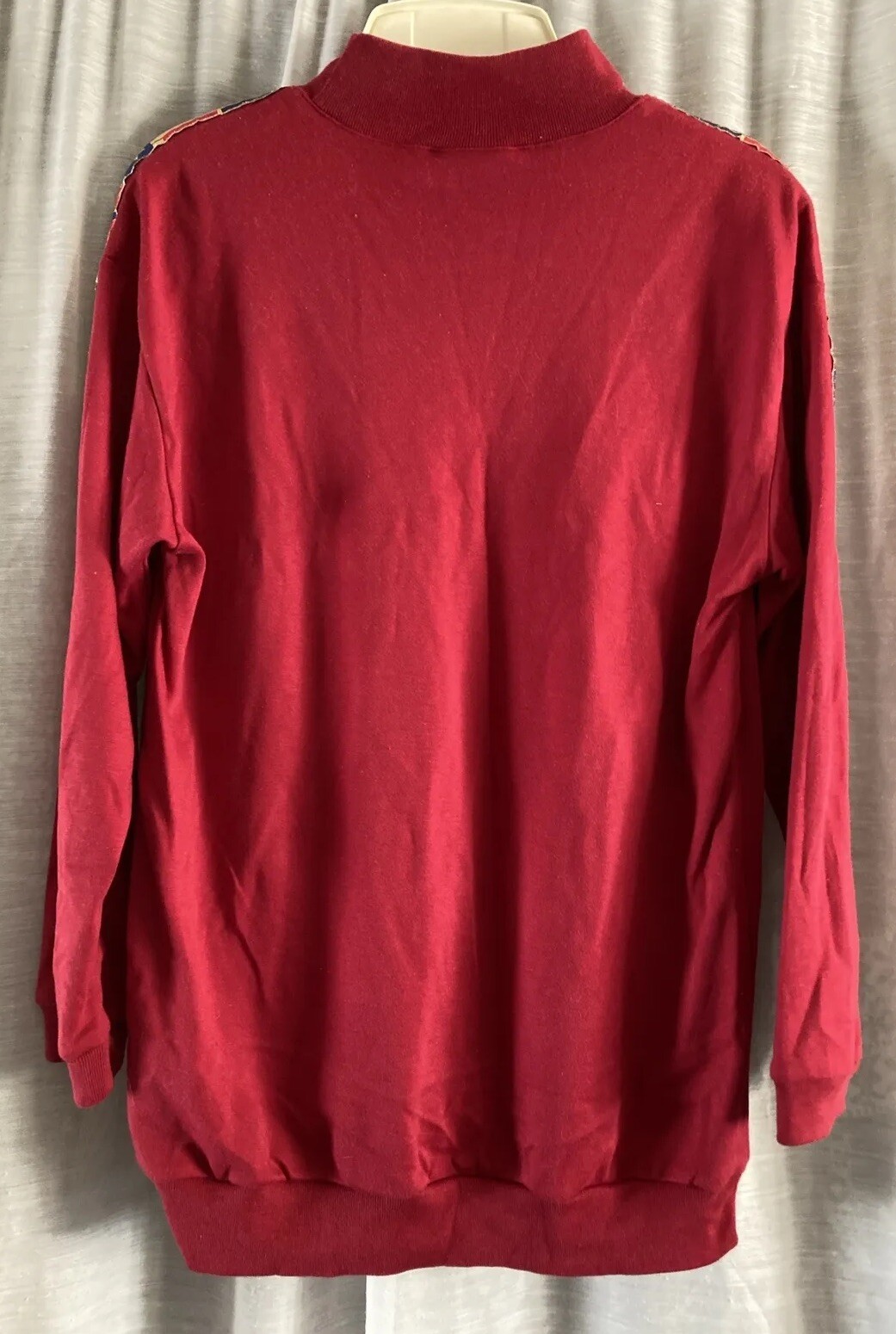 VTG Rafael Woman’s Sz S Pullover Turtleneck Shirt Red 3/4 Sleeve