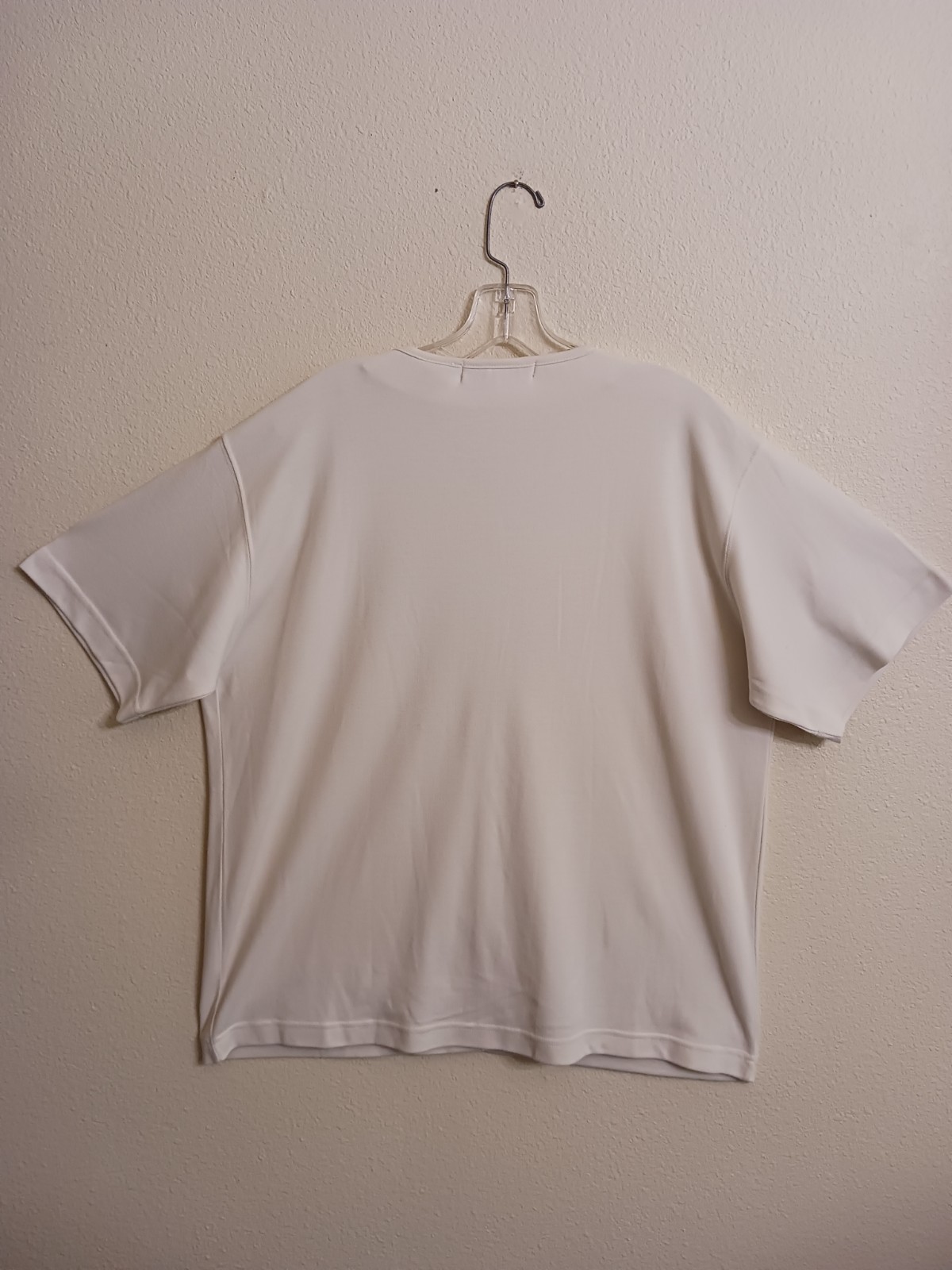 Chinawear by Morsly White L Vintage Sears Button Beaded Short Sleeve Sweater NWT