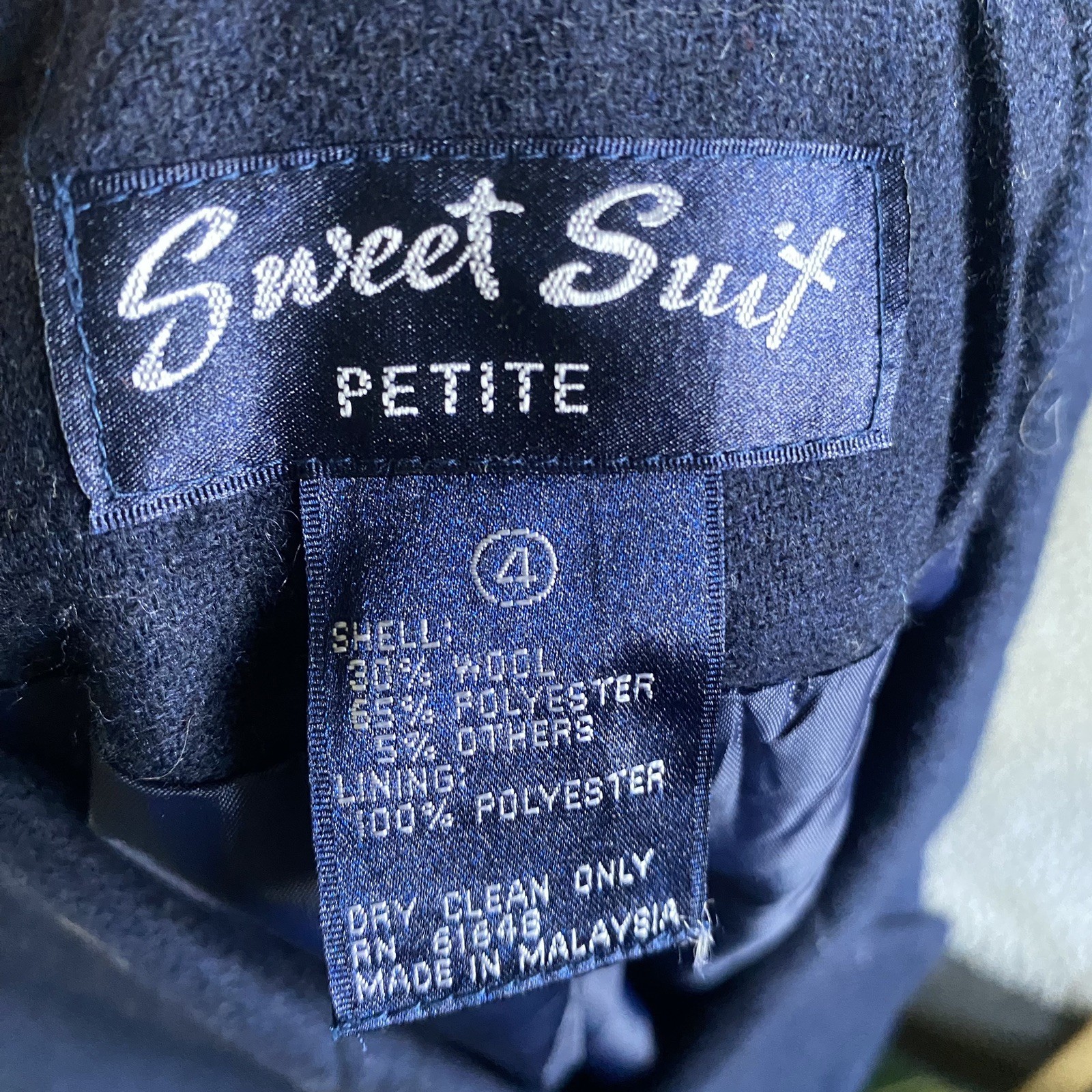 Vintage Sweet Suit 2 Pc Pleated Skirt Blazer Set Petite Blue Office wear