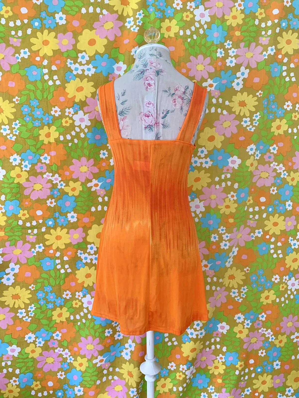 Vintage 1990s iconic bright orange ombré mini dress size S/M