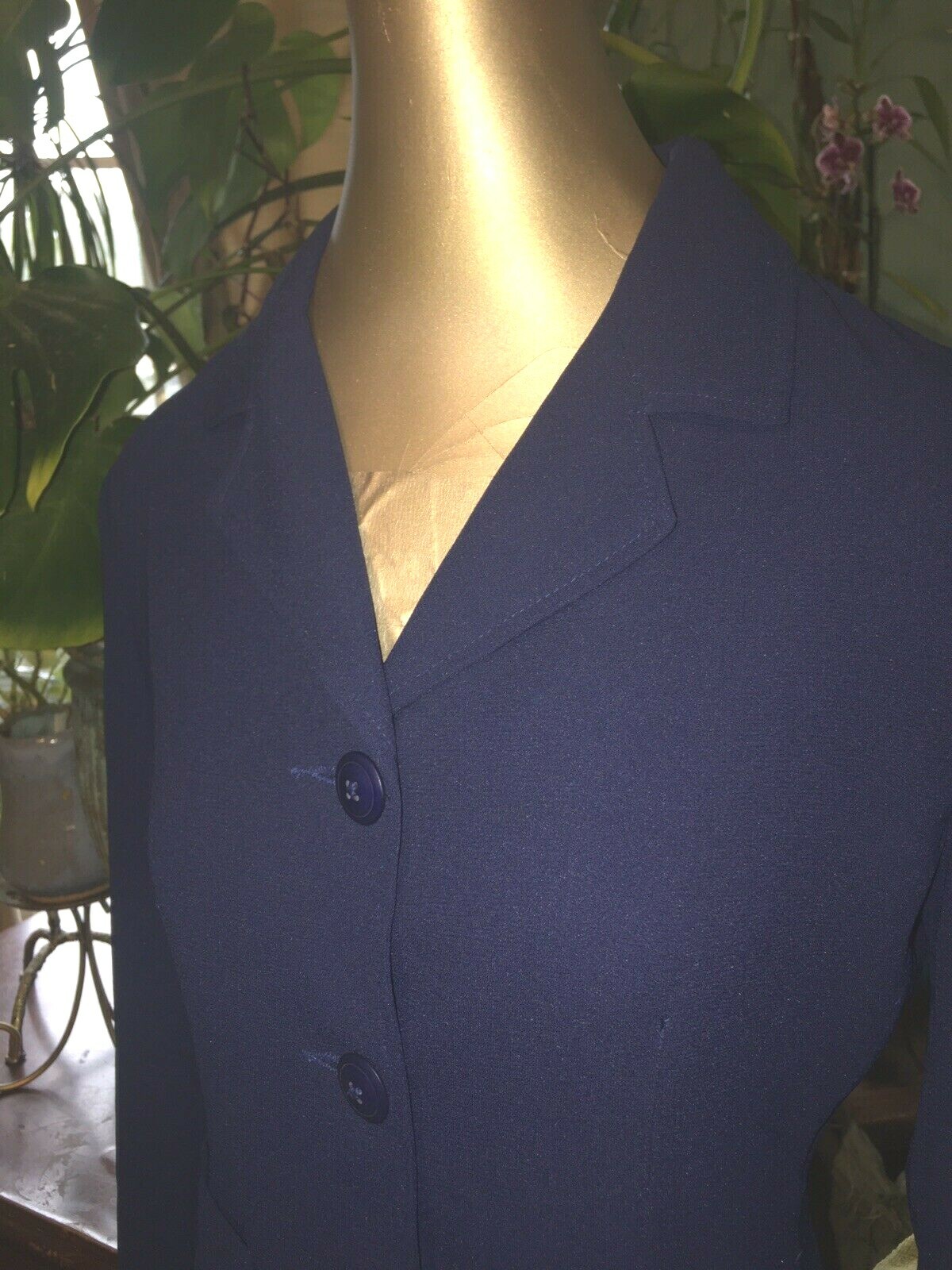 VTG 90s ESPRIT !! BLAZER JACKET TIMELESS! Blue Boho Retro Preppy Nice! S
