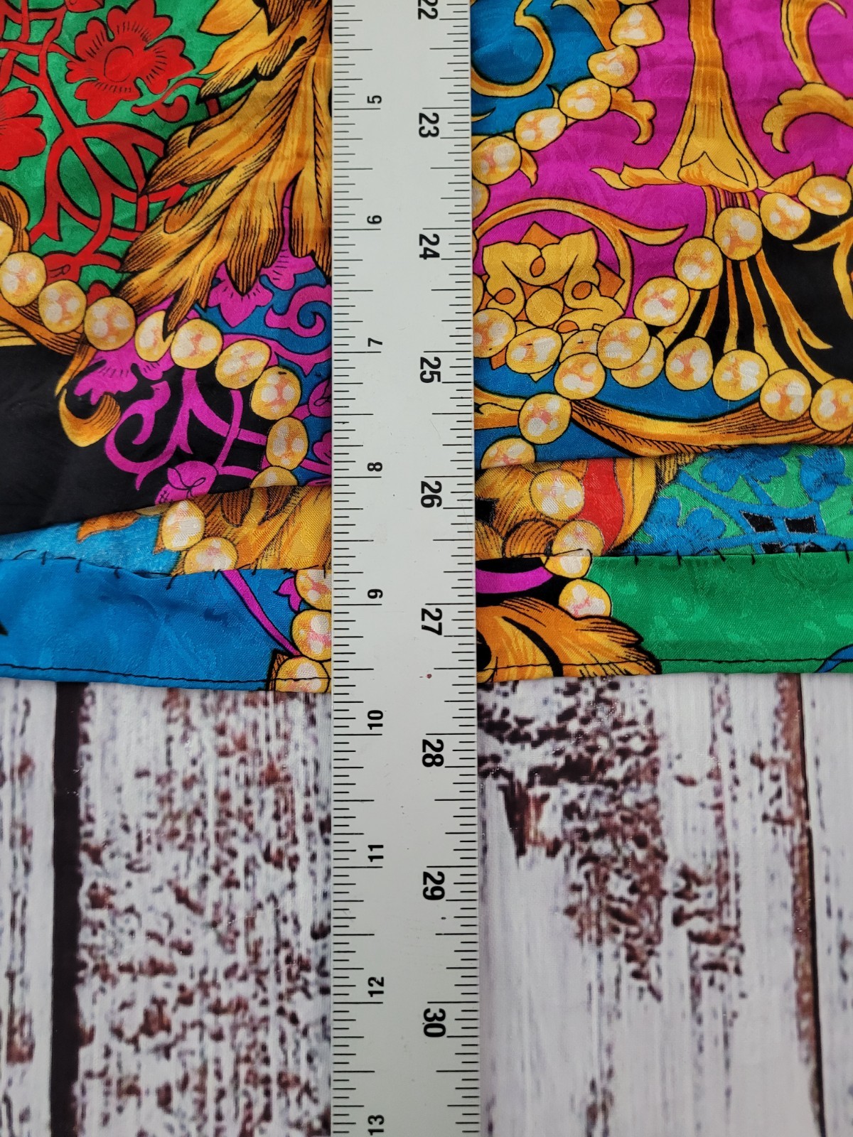 Vintage Diane Freis Original Blouse Baroque Scarf Print 3/4 Sleeve 80s 90s