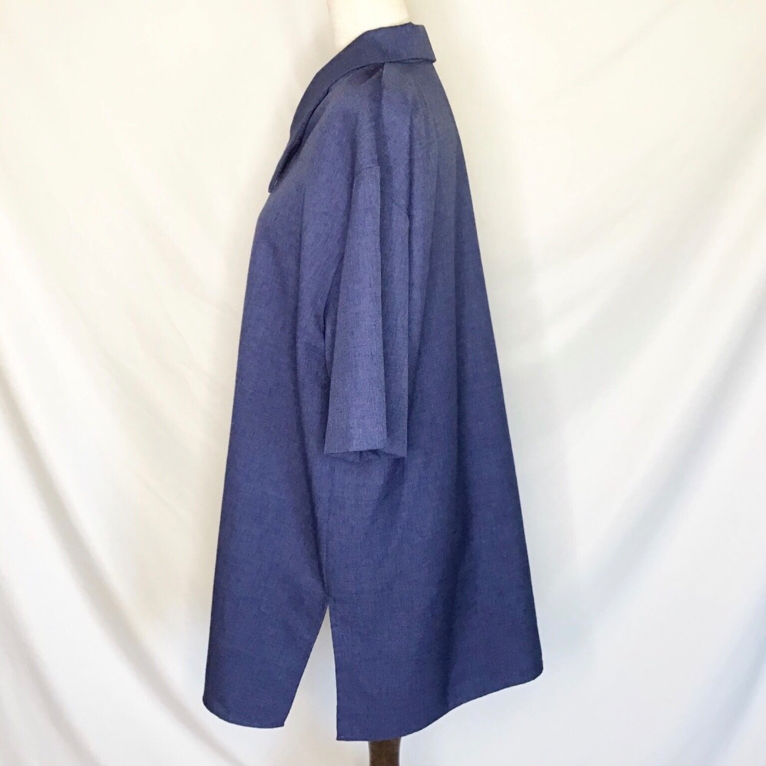 VTG House Coat Jacket Pride & Joy Size 18W Shirt Button Down Alice Brady Blue